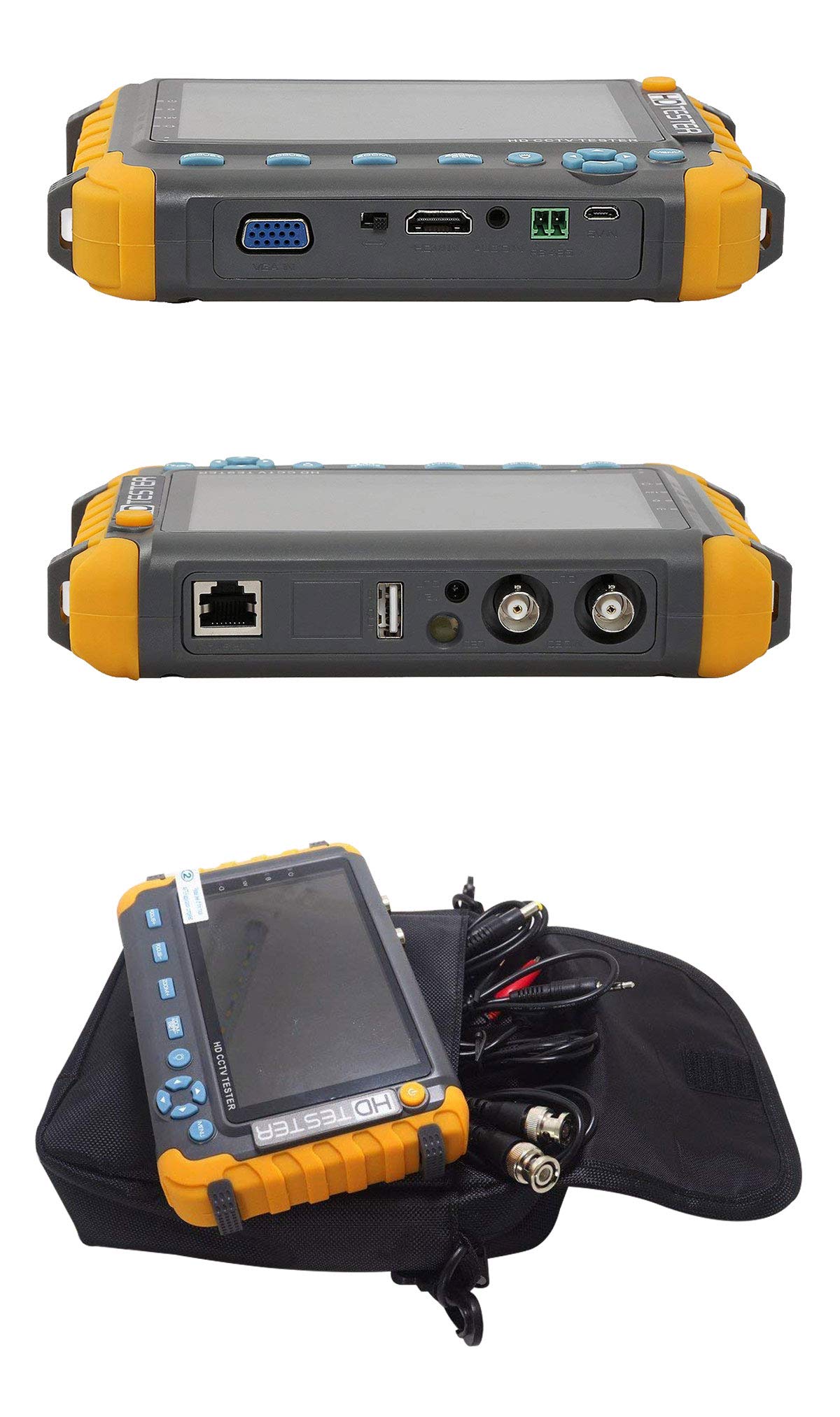 Anpviz 4 in 1 CCTV-Tester, 8MP AHD/TVI/CVI/CVBS-HD-Videomonitortester, Analoger Video-/UTP-Kabeltest/PTZ-Controller, VGA/HDMI-Eingang, DC12V-Ausgangskamera-CCTV-Tester