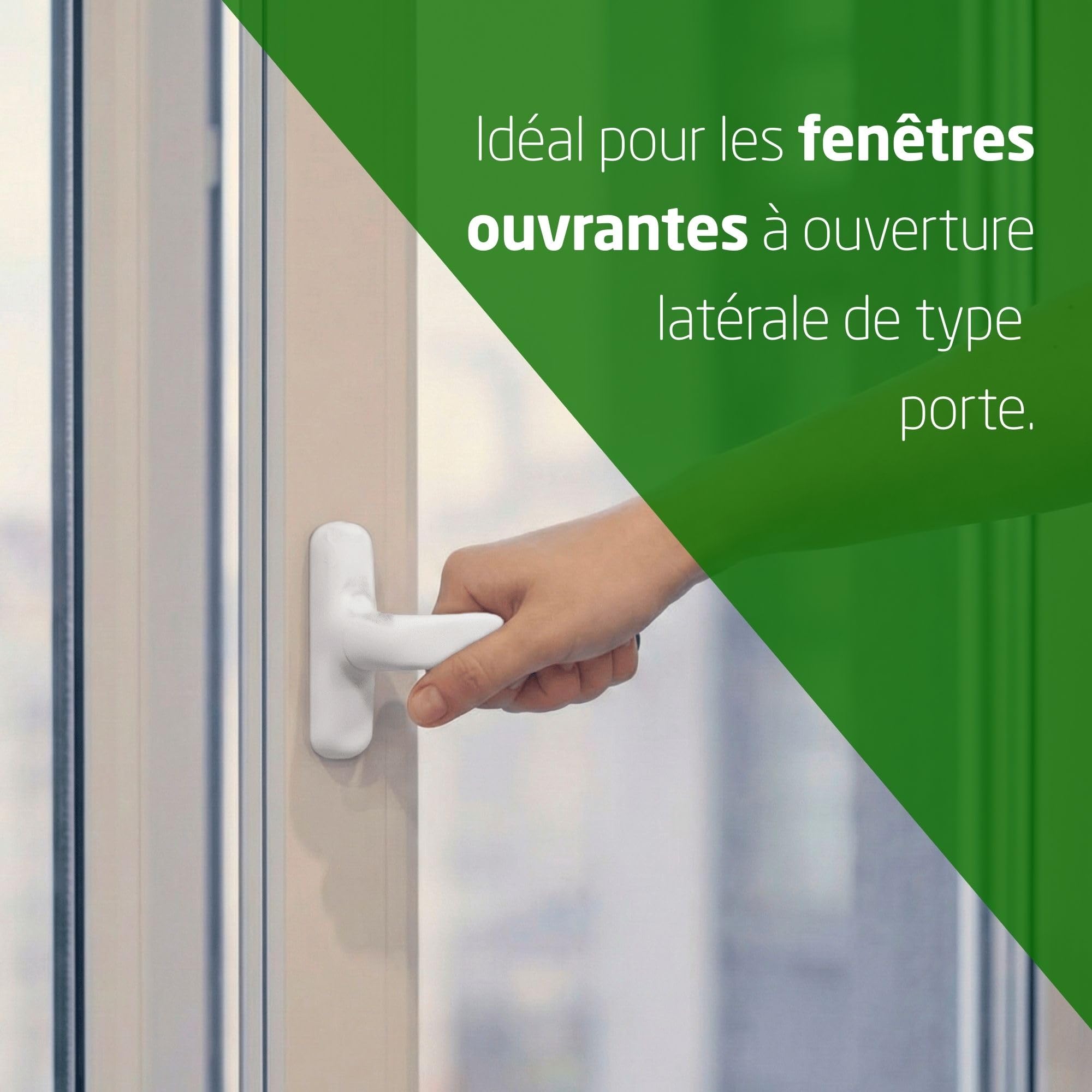Amig Poignée pour fenêtres ouvrantes latérales aluminium PVC blanche 172 x 27 x 59 mm