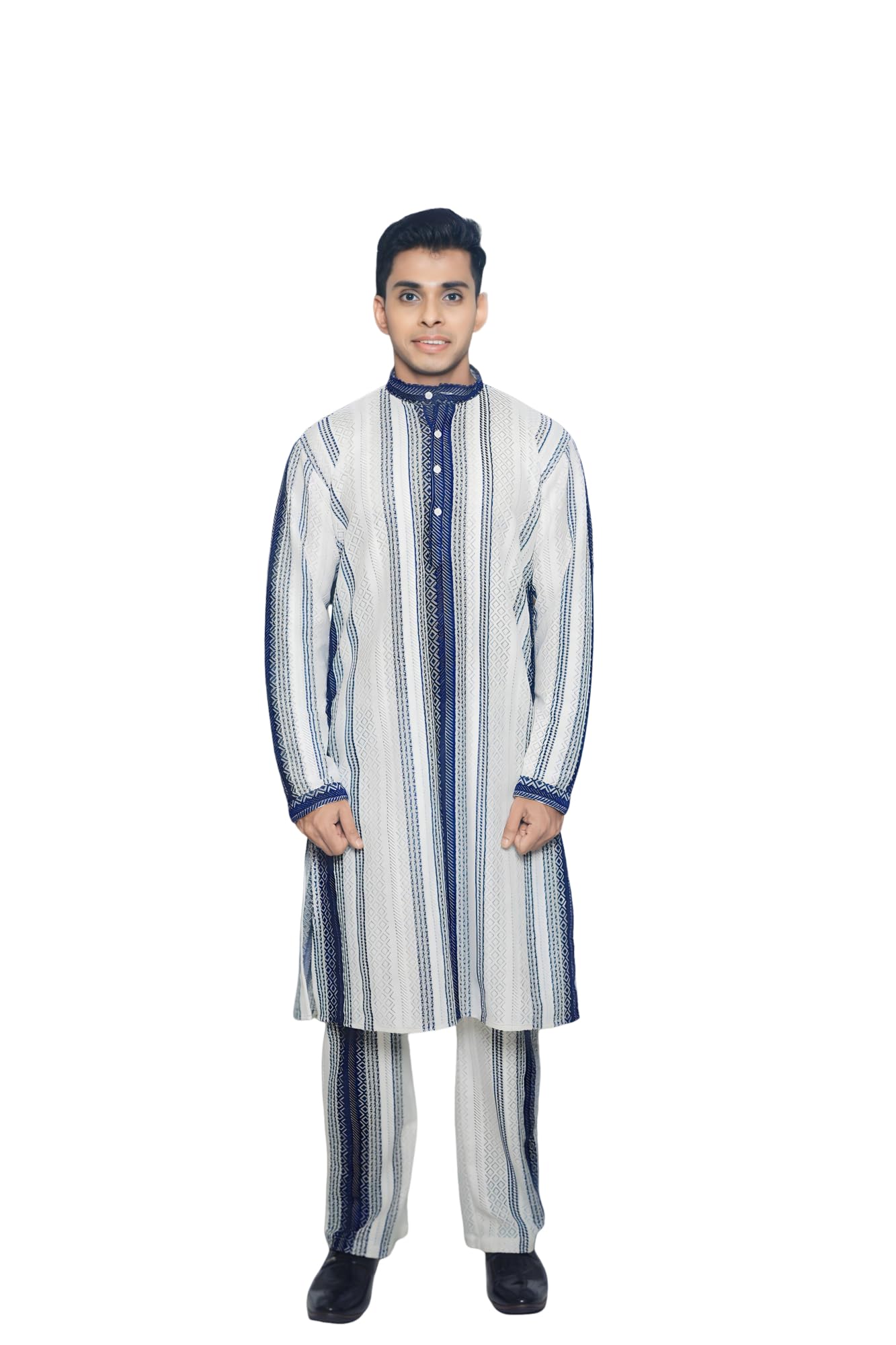 mens Long Kurta set Print Crepe Dress Free Size | Printed101-image-16