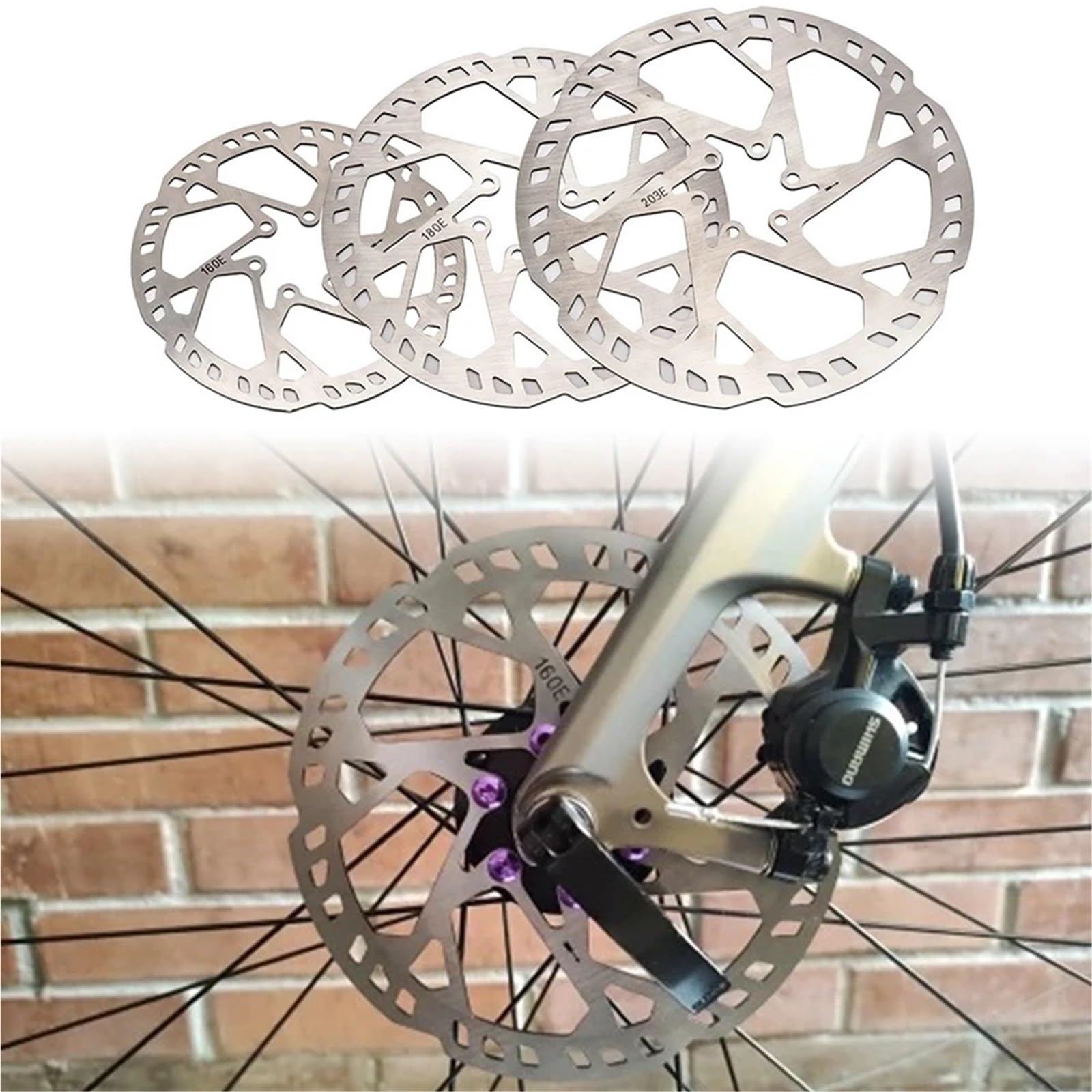 Lot de 5 rotor de frein à disque de vélo 160/180/203 mm d'épaisseur 2,3 mm pour scooter électrique pour la plupart des vélos (180 mm)