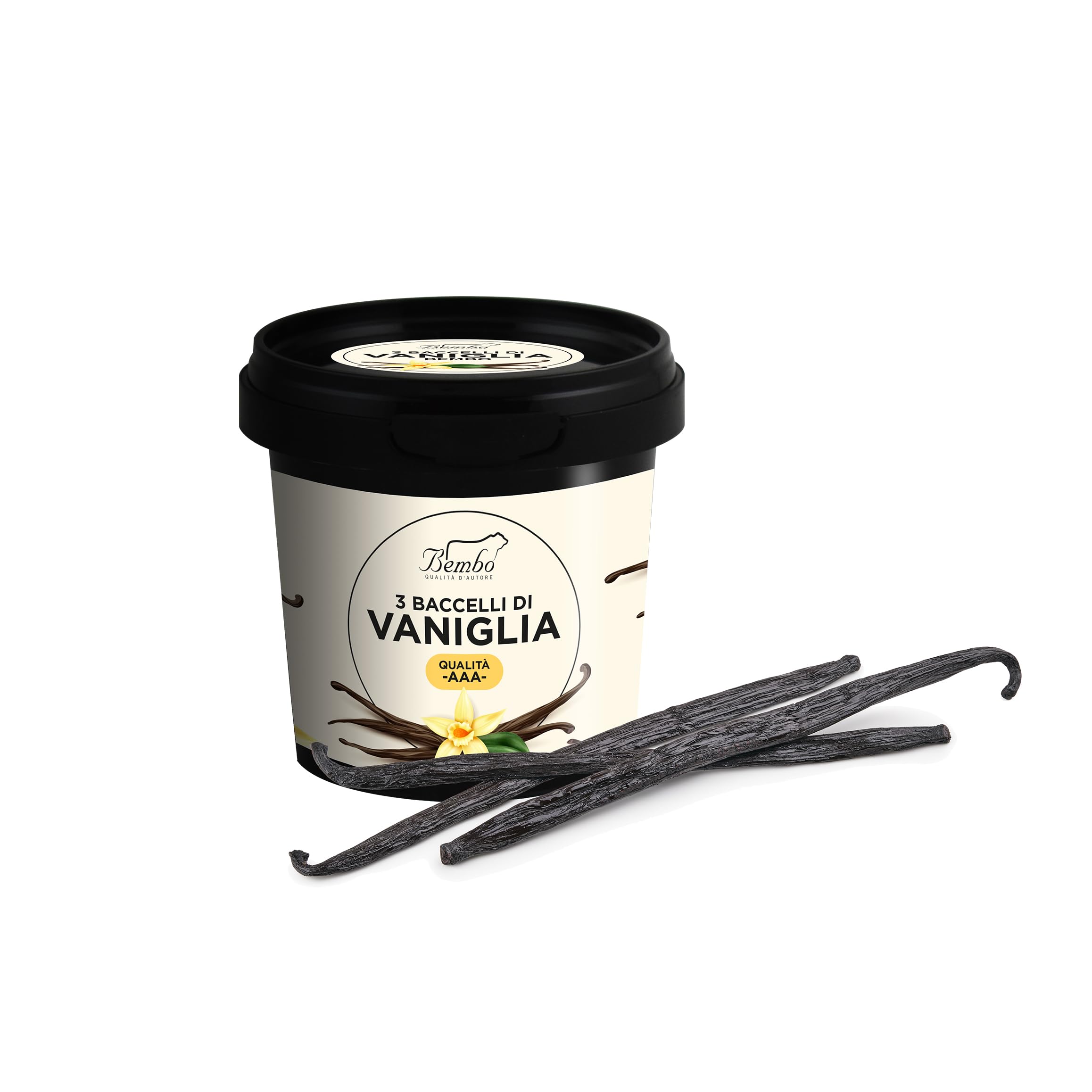 3 Baccelli di Vaniglia Bembo lunghezza 18/19 cm Sotto Vuoto – Ideali per Pasticcieri, Gelatieri, Chef e Appassionati – Vaniglia in confezione anti luce e anti ossidazione