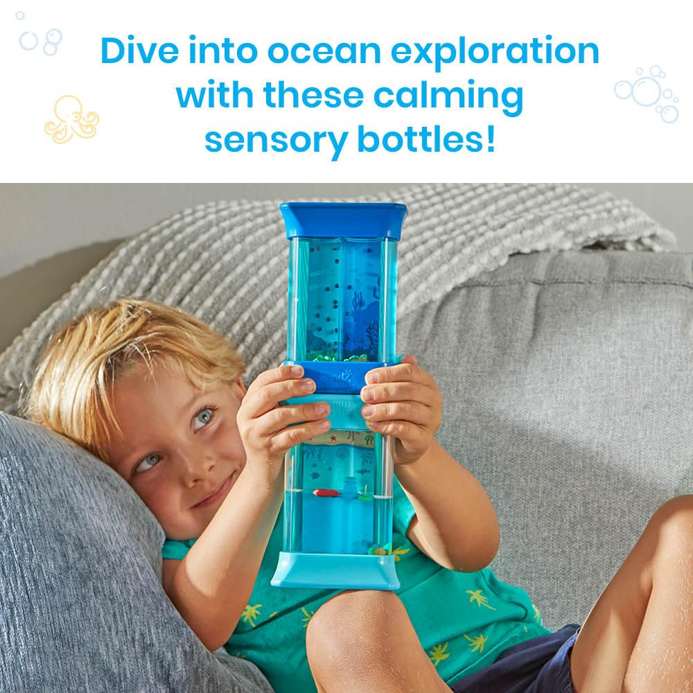 Learning Resources Tuby Sensoryczne Siły Oceanu, Zabawki Sensoryczne, Wiek 3+, Uspokajające Fidget, 2 Tuby