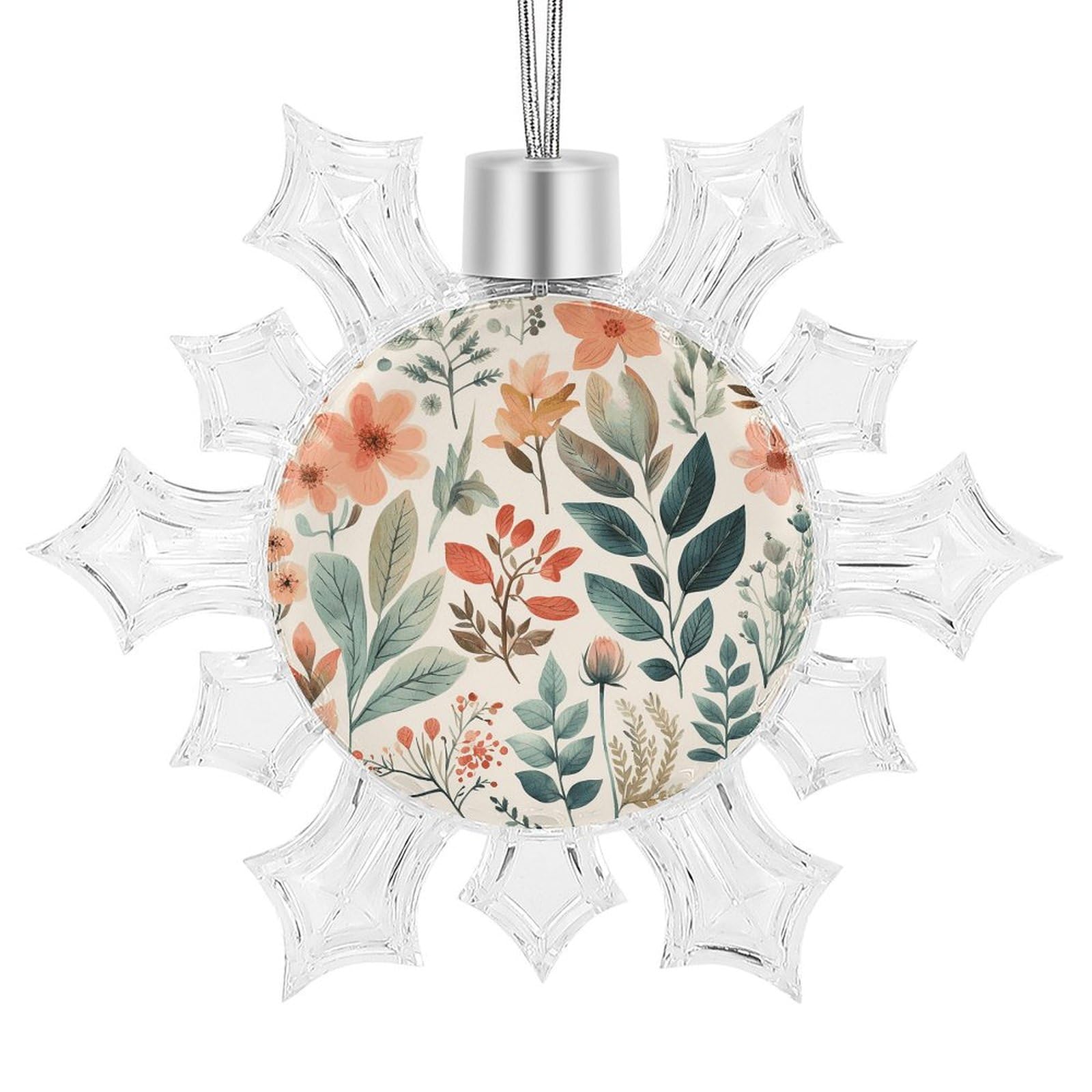 Pendentif flocon de neige incassable en alu et plastique pour fête et Noël 2024