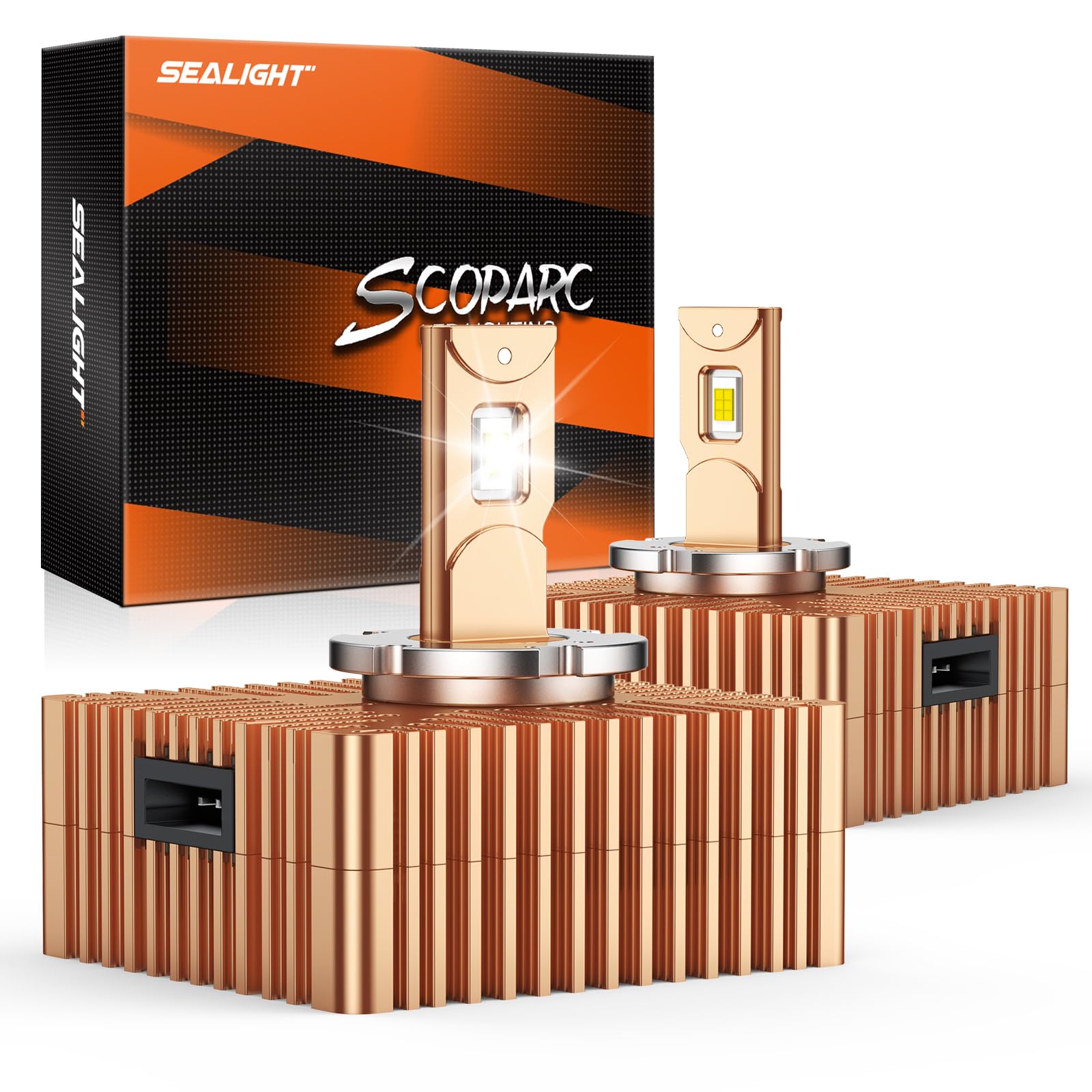 SEALIGHT D5S Bulbs, 45000LM Ultra Bright 6500K Color, 1:1 OEM Size, Plug and Play, IP68 Waterproof, Pack of 2