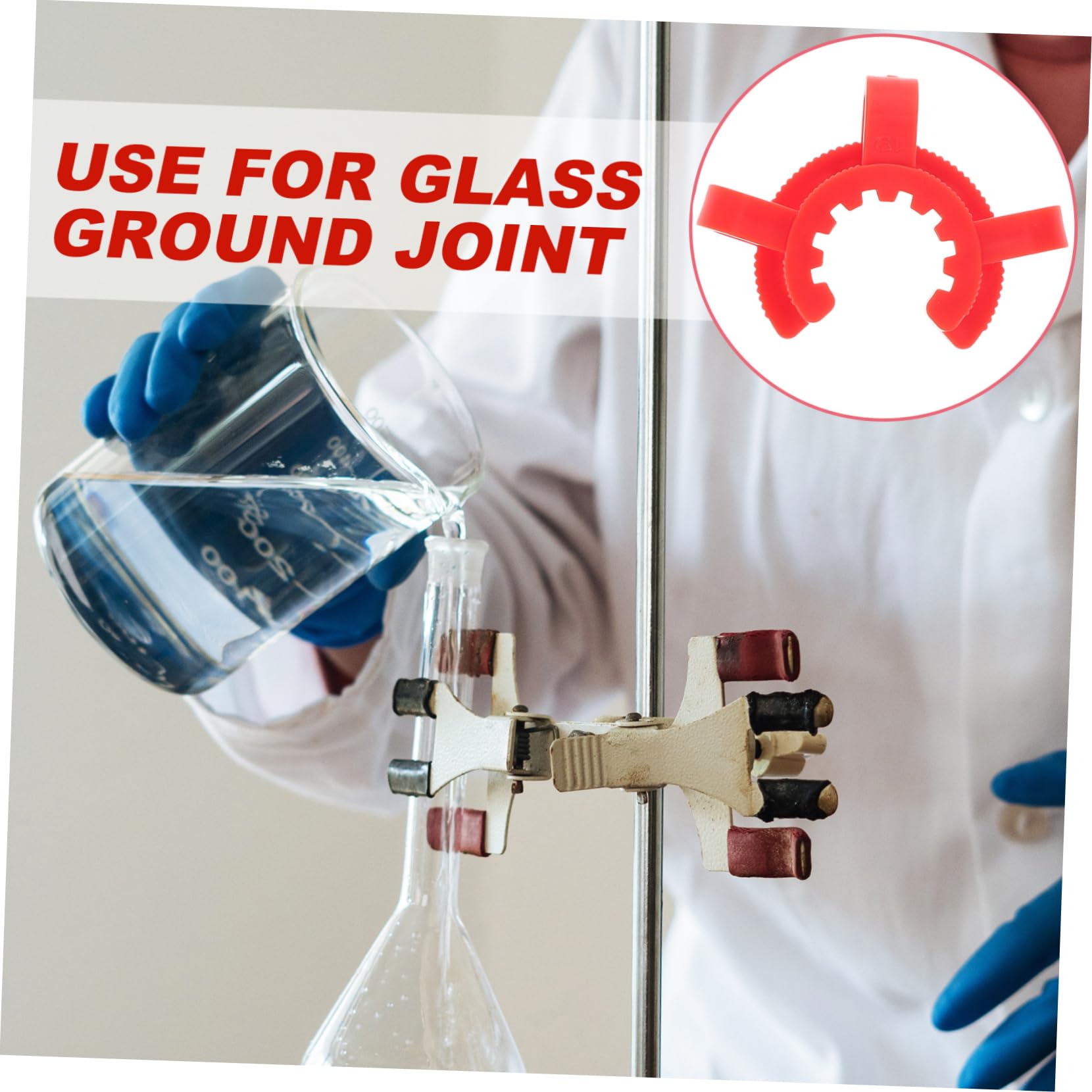 MAGICLULU Lot de 8 Clips pour Joints en Verre en Plastique Rouge Prise Ferme et Utilisation Polyvalente pour Montage en Laboratoire