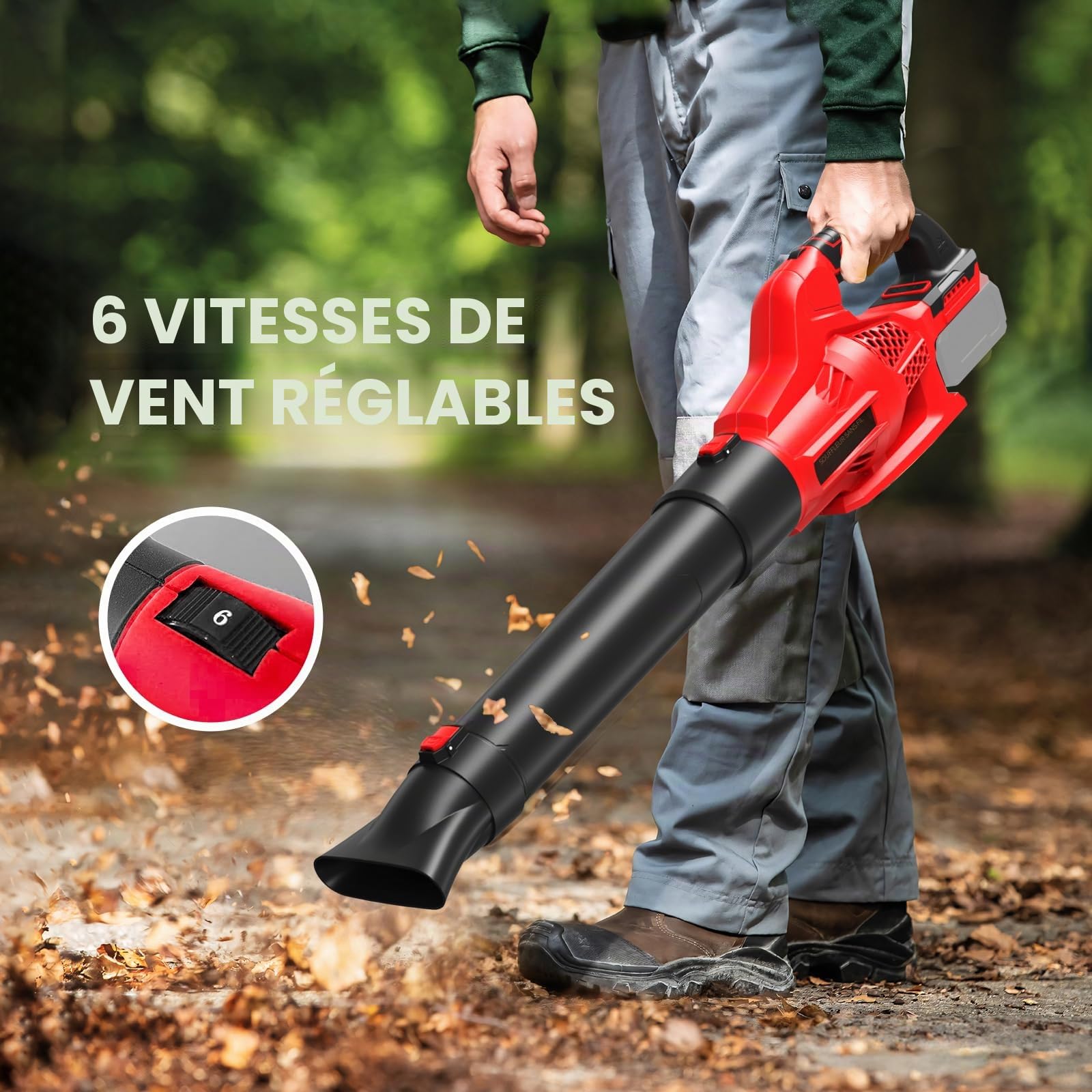 Souffleur de feuilles sans fil pour batterie Milwaukee M18 18 V, 500 CFM/150 MPH pour souffler les feuilles, la poussière, la neige, l'entretien des pelouses, le nettoyage de terrasse