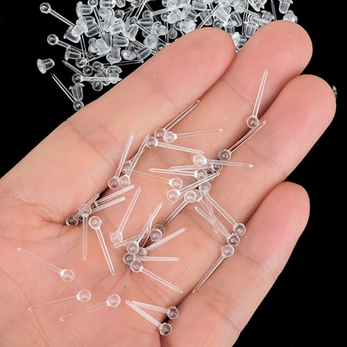 Miniatura 5 de Aretes invisibles de plástico transparente, repuesto de silicona para cirugía, trabajo, deportes, suministros de bricolaje para mujeres, niñas,