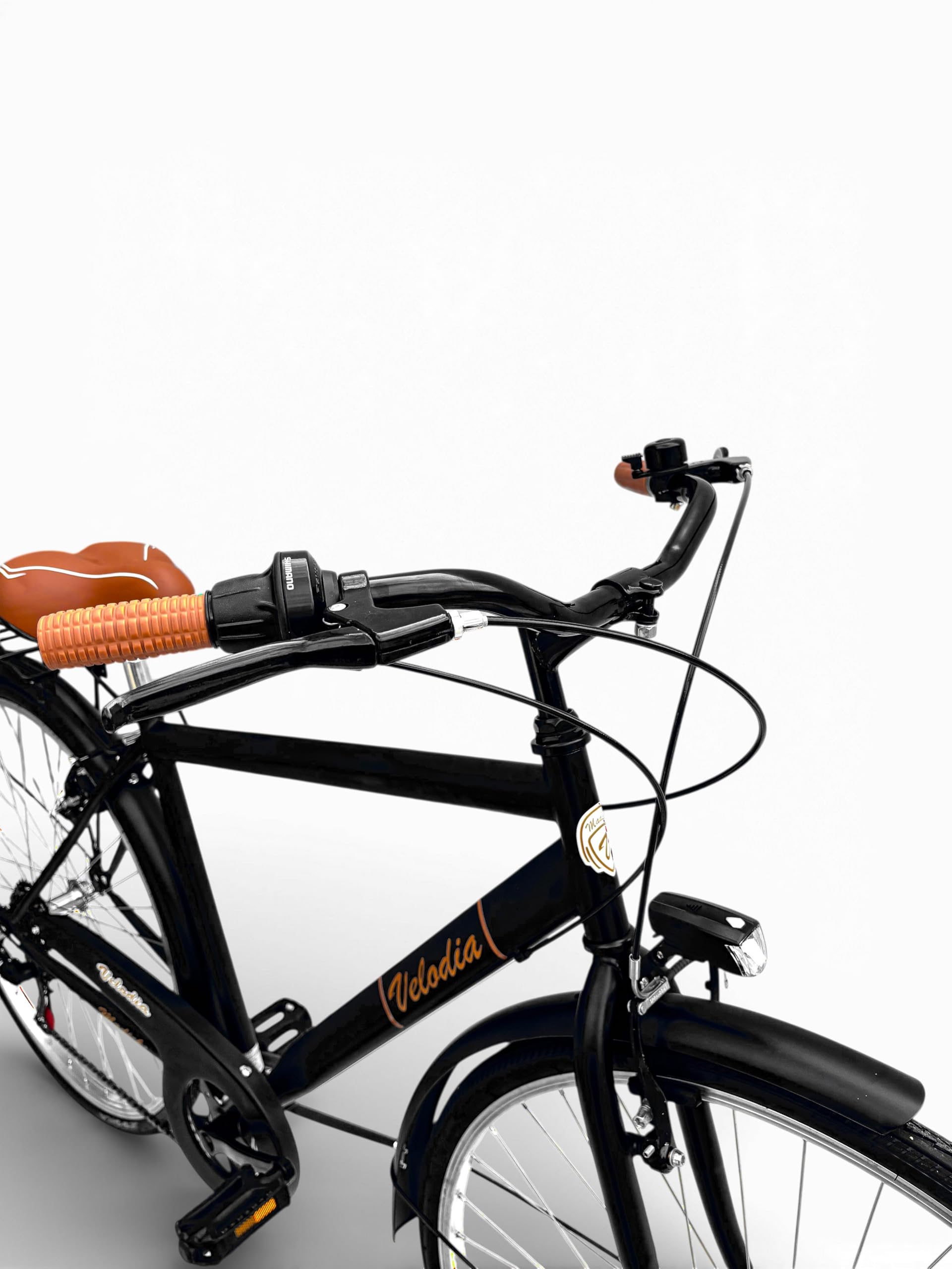Bicicletta Uomo 28" Passeggio Nero Vintage Velodia · Bici da Città con Cambio Shimano · Comoda e Robusta · Perfetta per Spostamenti Quotidiani e Tempo Libero · Stile Retrò Elegante