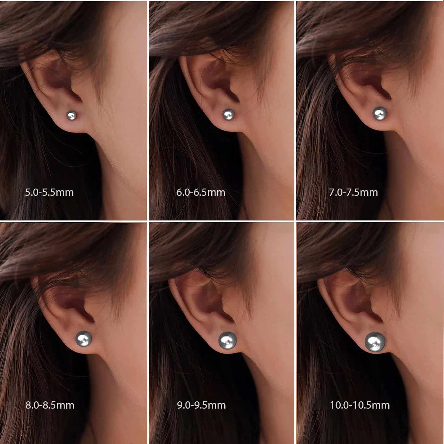 YAMI Black/Grey/White Pearl Earrings, Real Cultured Pearl, 925 Sterling Silver Stud Earrings Plated with 18K Gold, Classic & Elegant Jewelry Gifts for Women, Hypoallergenic Earrings for Sensitive Ears - Image 6