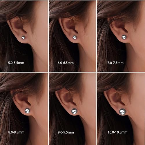 Miniatura 24 de YAMI Aretes de perlas negras, grises y blancas, perlas cultivadas reales, aretes de plata de ley 925 chapados en oro de 18 quilates, regalos