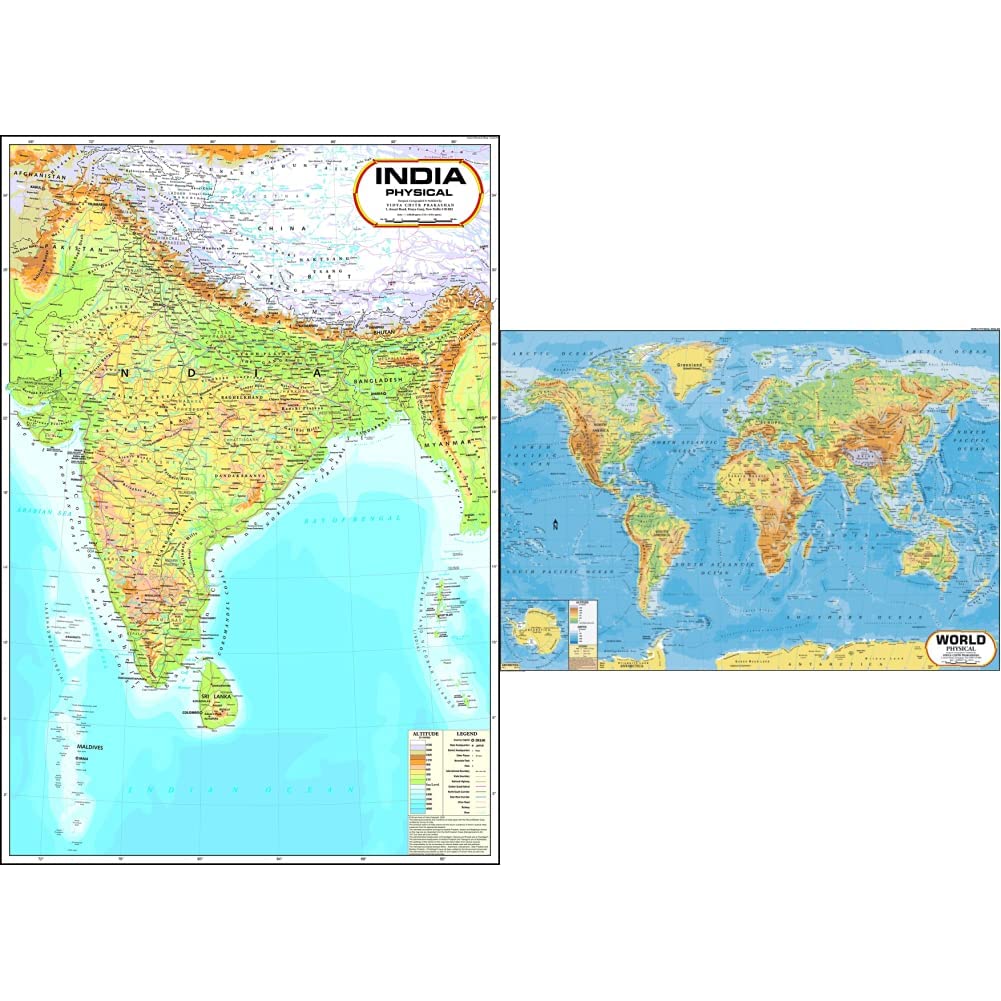 Buy India Map - Physical (70 x 100 cm) - Laminated & World Map ...