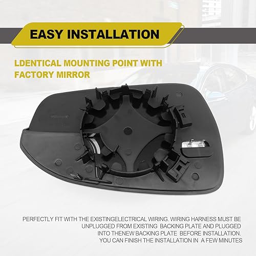Miniatura 4 de Espejo lateral izquierdo del conductor, espejo retrovisor eléctrico con calefacción, compatible con Ford Fusion 2013-2020, repuesto # DS7Z17K707F