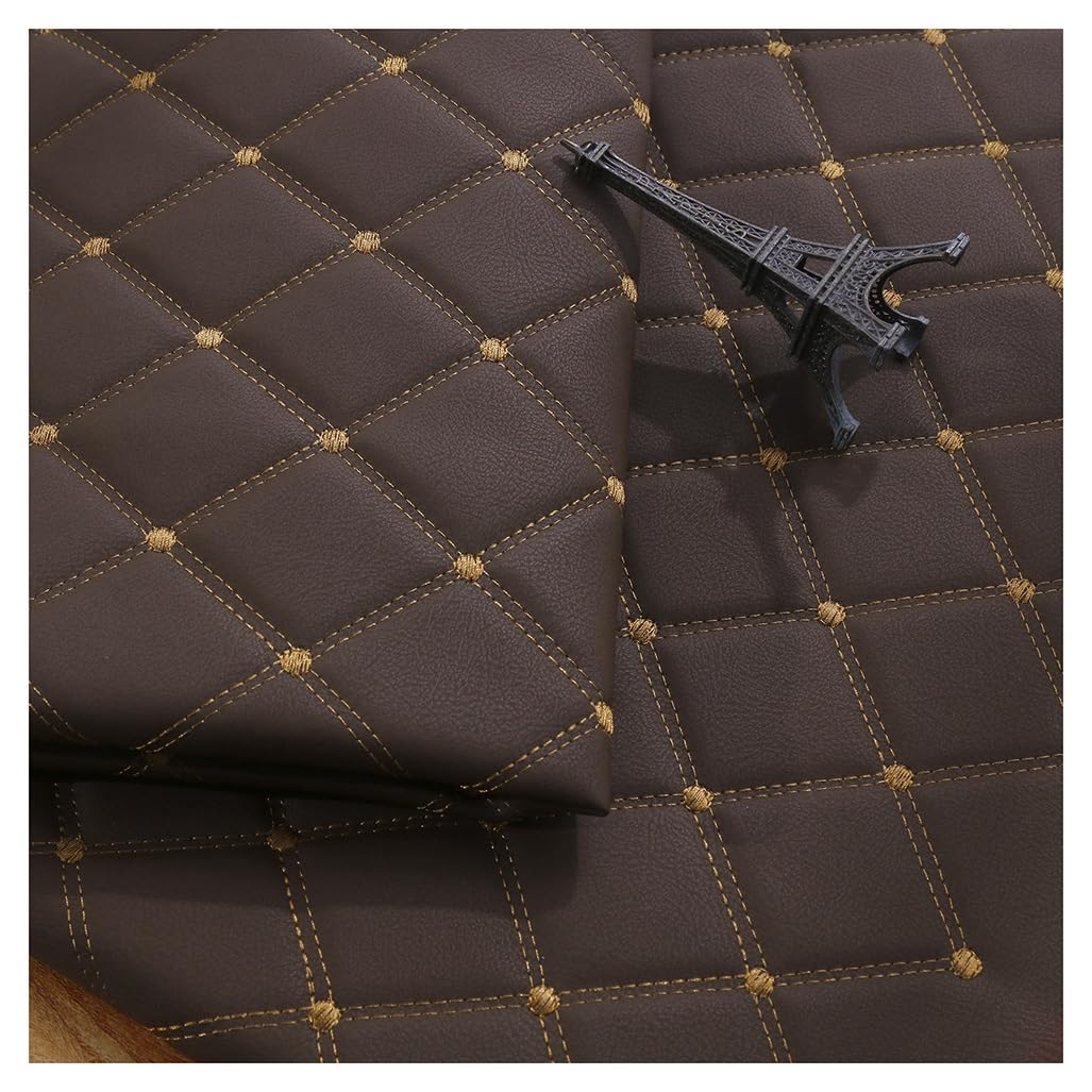 Tissu cuir d'ameublement au mètre simili-cuir violet losange 1,4x1m