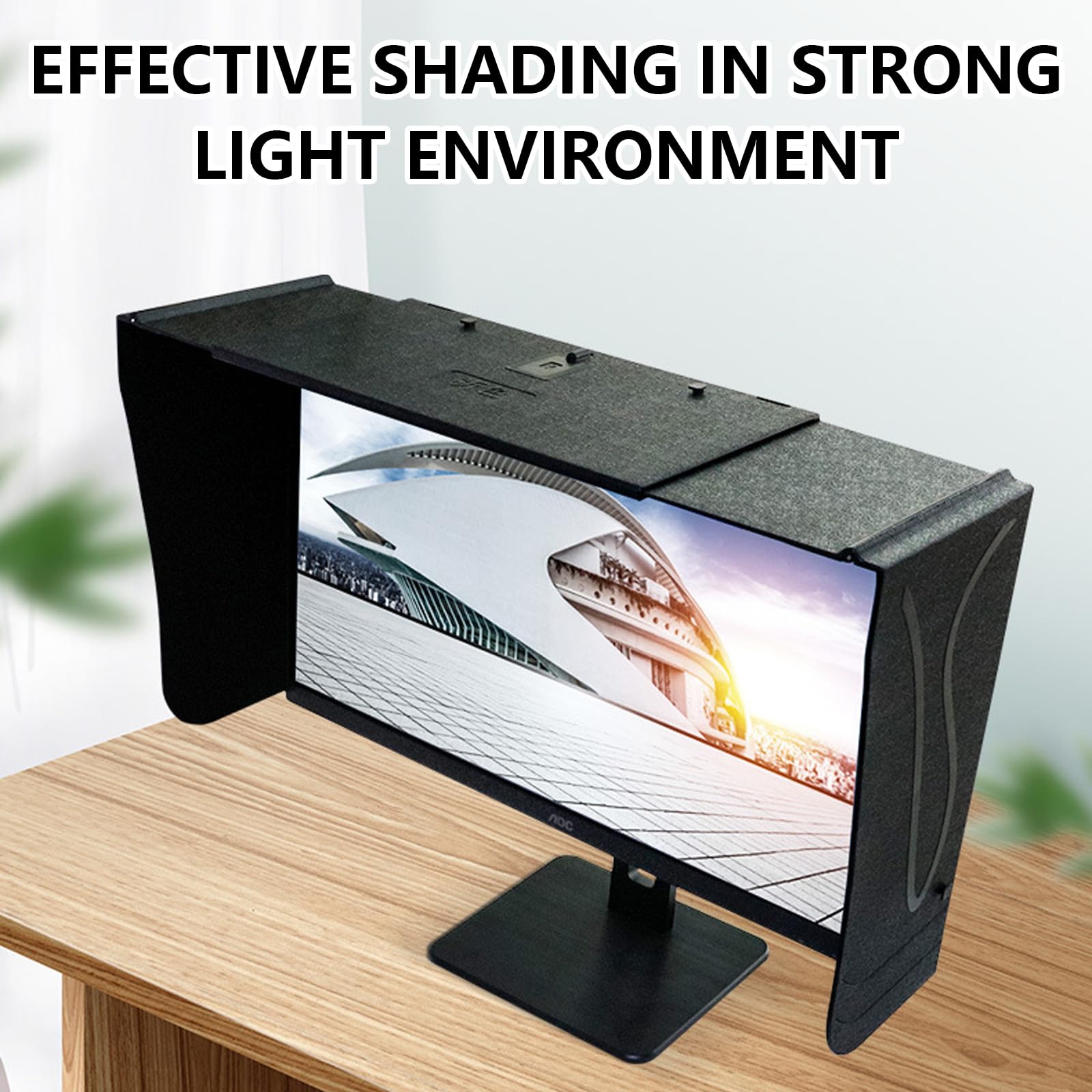 Parasol para Monitor De Computadora, 27 Pulgadas Parasol Plegable Antirreflejo 41 A 71 Cm Ajustable ProteccióN contra Luz Difusa Y Miradas Indiscretas