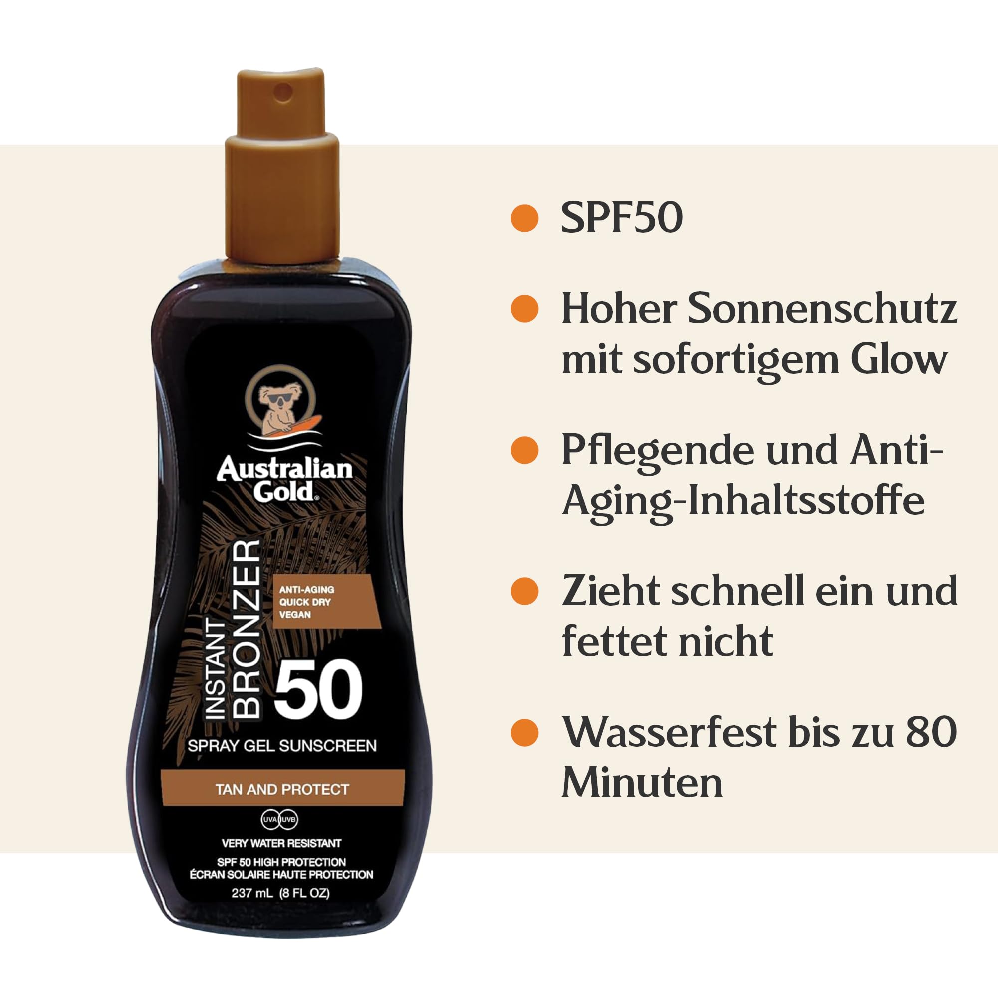 SPF 50 Spray Gel Bronzer New Formula