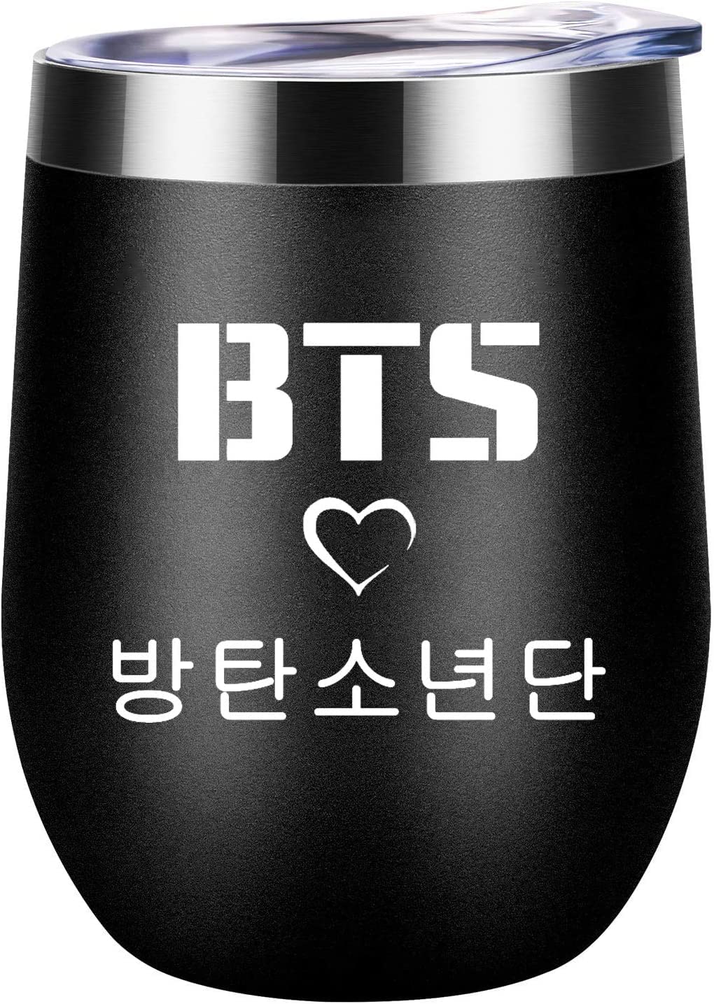 Jimiston BTS Bangtan Boys Stainless Steel Wine Mug, Stainless Steel Mug with Lid and Straw, Vacuum Insulated Travel Coffee Mug, Camping Wine Glasses for A.R.M.Y