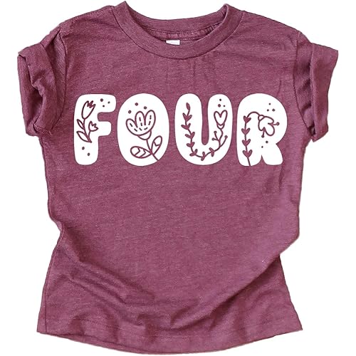 Floral Numbers Ages 1-7 Birthday Girl Shirt for Baby & Toddler Youth Girls