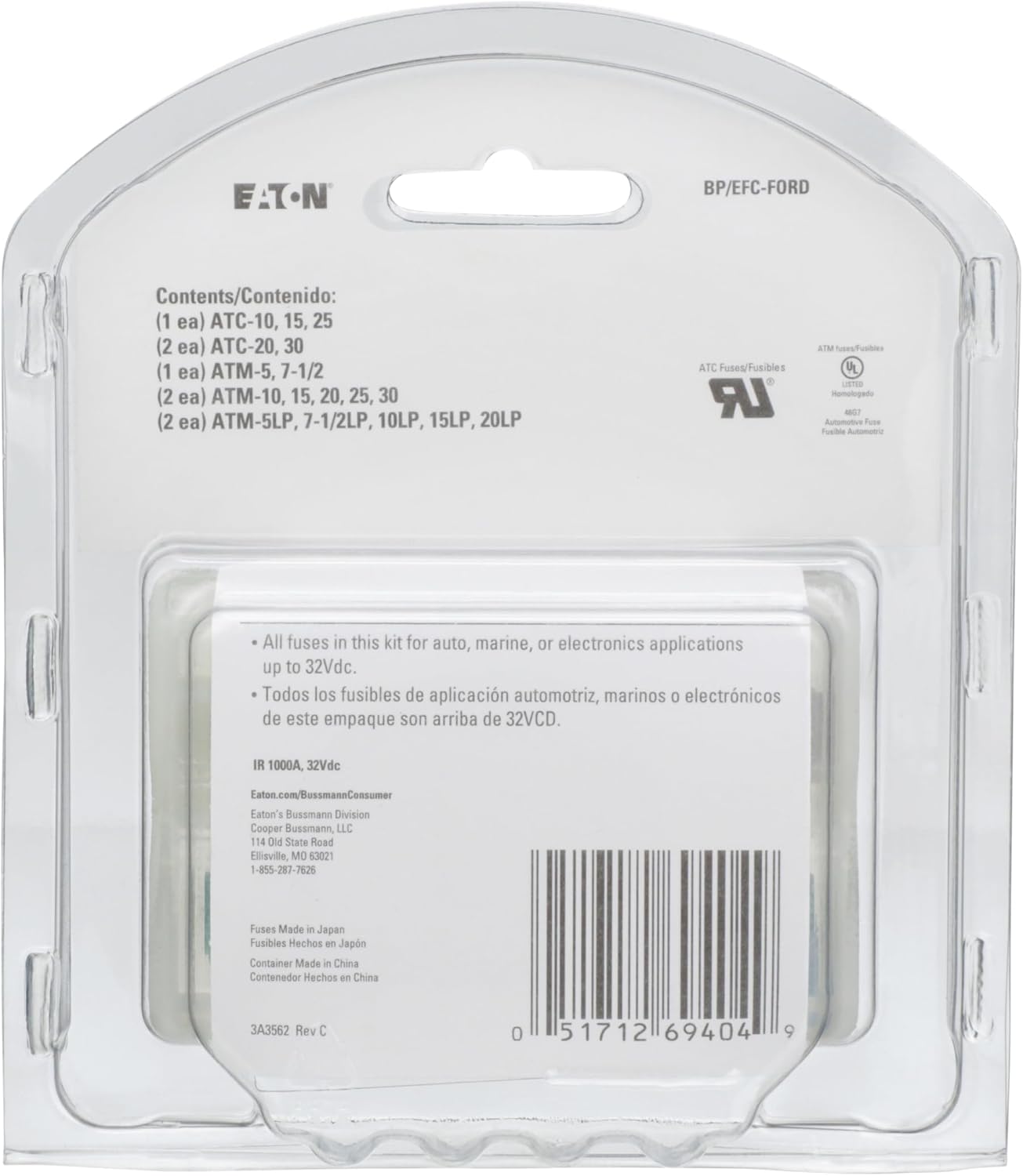 Eaton Bussmann Series Ford Automotive Preparedness Fuse Kit - 29 Pieces