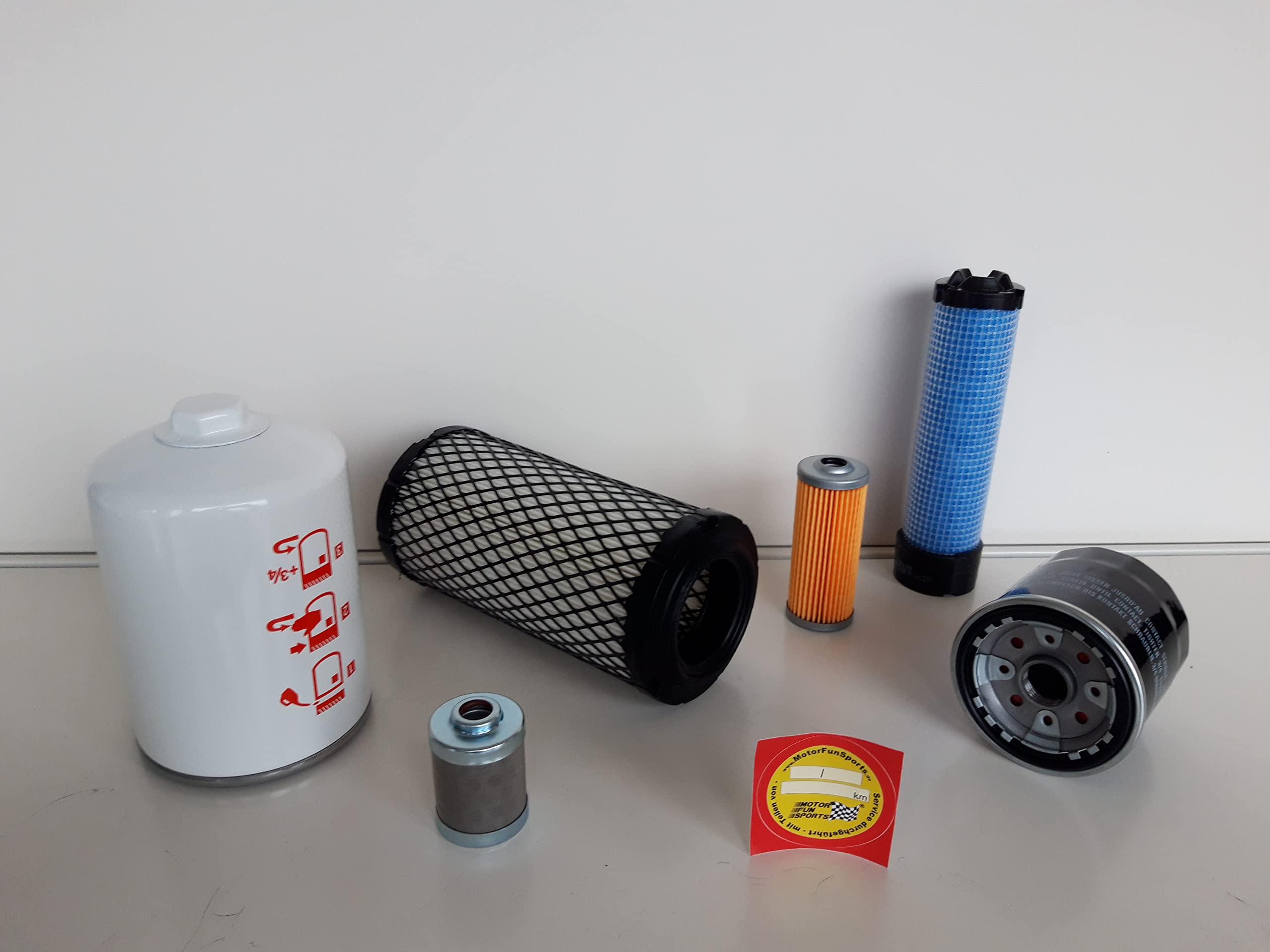 Set di filtri (medio) compatibili con Hitachi ZX 18 Zaxis, filtro dell'olio, filtro dell'aria, filtro del carburante, filtro idraulico