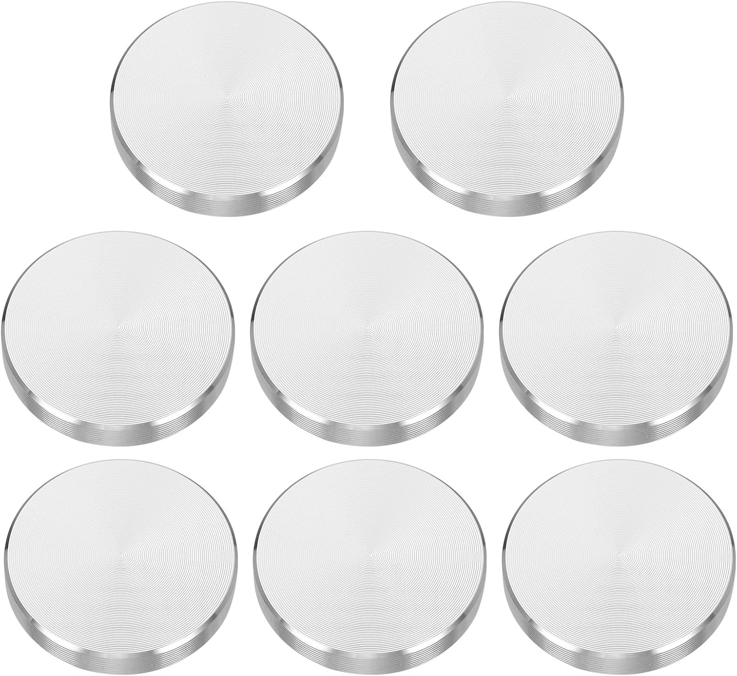 uxcell 2Pcs Aluminum Disc Round Shape, M10 Thread 60mm Diameter Aluminum Circle Disc Glass Top Adapter for Glass Table Furniture Coffee Tables, Silver