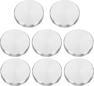 uxcell 8Pcs Aluminum Disc Round Shape, M10 Thread 40mm Diameter Aluminum Circle Disc Glass Top Adapter for Glass Table Furniture Coffee Tables, Silver