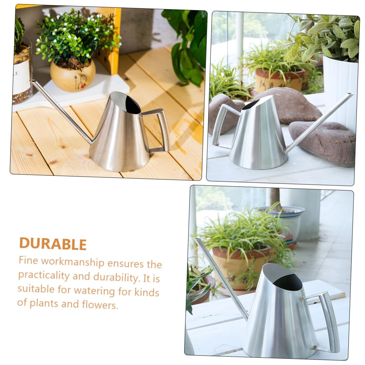 Annaffiatoio in Metallo Da 900 Ml Con Comoda Maniglia Per Bonsai E Rose