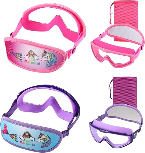 RUGAO - Gafas de natación para niños de 3 a 12 años, sin tirones de pelo, gafas para niños pequeños con correa elástica
