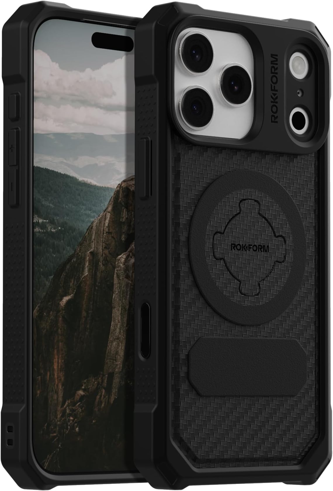 Rugged Case Compatible with iPhone 17 Pro Max, Magnetic Cover (Black)