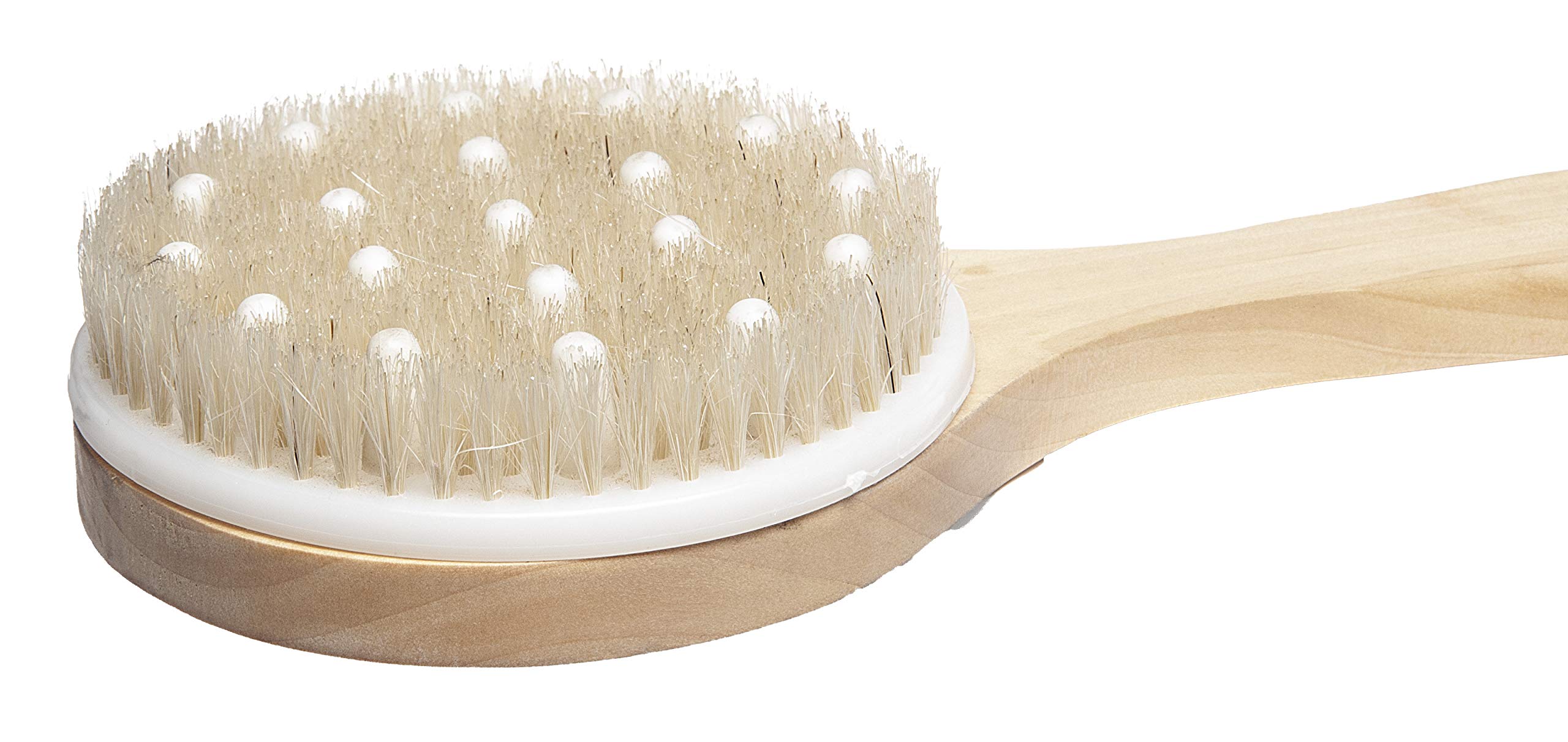 Diane Peelingbürste mit langem Griff, natürliche Holzfarbe