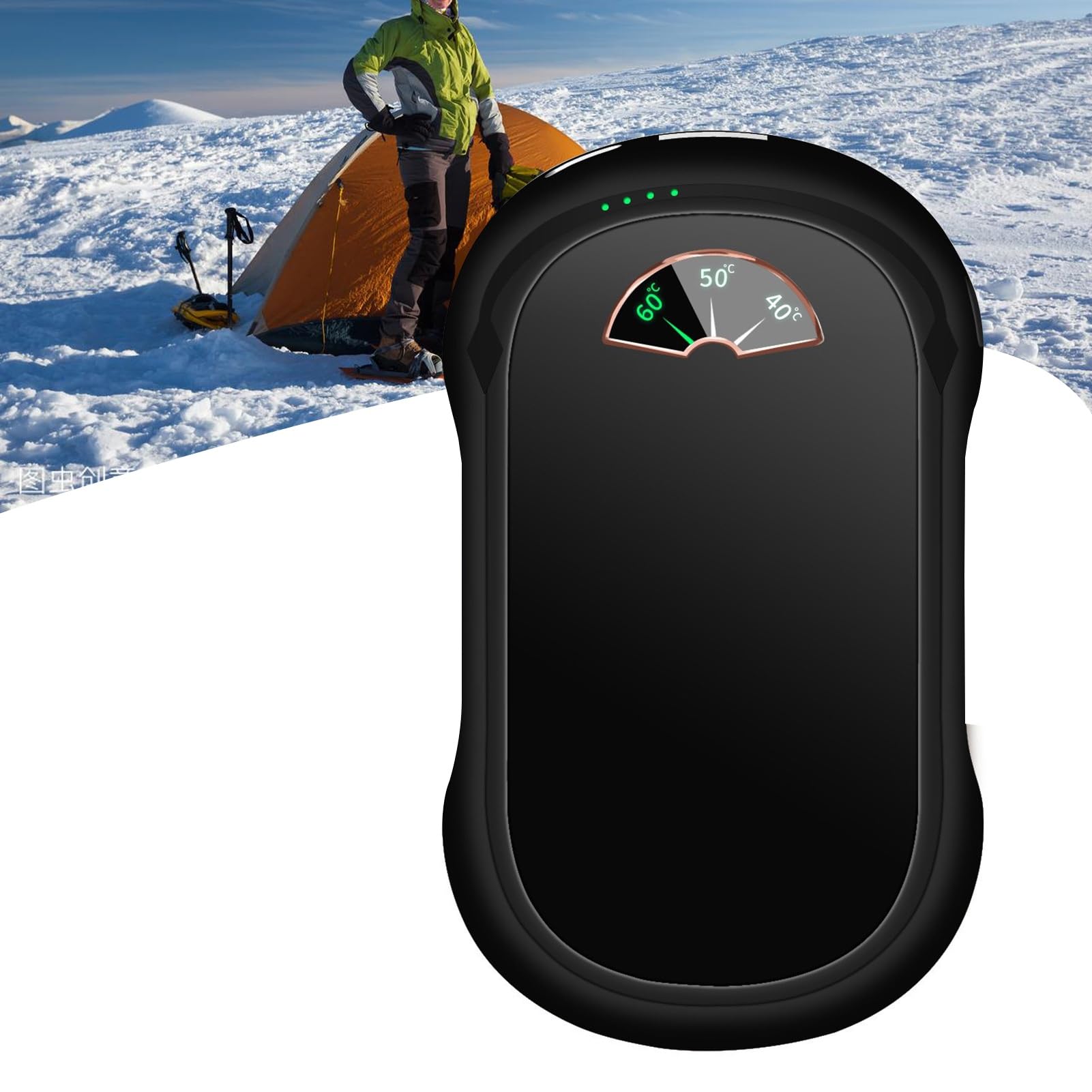 Calentador de manos recargable para golf y camping con batería portátil de 10.000 mah