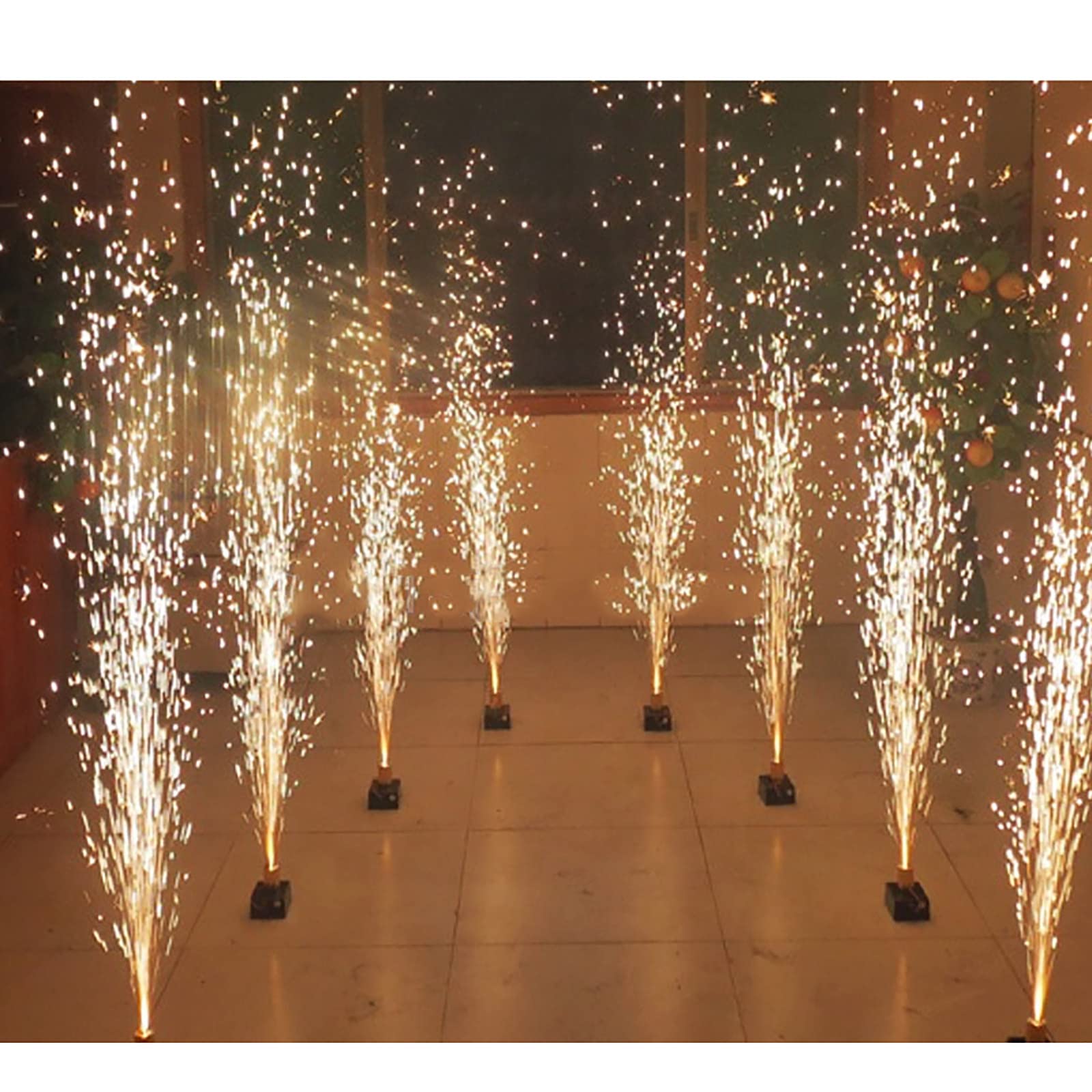 DOGC Accenditore per Fuochi D'Artificio A Freddo, Fuochi D'Artificio per Mini Fontane, 4/6/8 Pezzi Sistema Pirotecnico con Sparkler per Matrimoni, con Telecomando/Valigia,8pcs