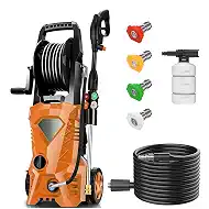 Electric Pressure Washer 5000 PSI Portable Power Washer with 33FT Pressure Hose, 4 Nozzle Set for Home/Cars/Fences/Windows, Orange