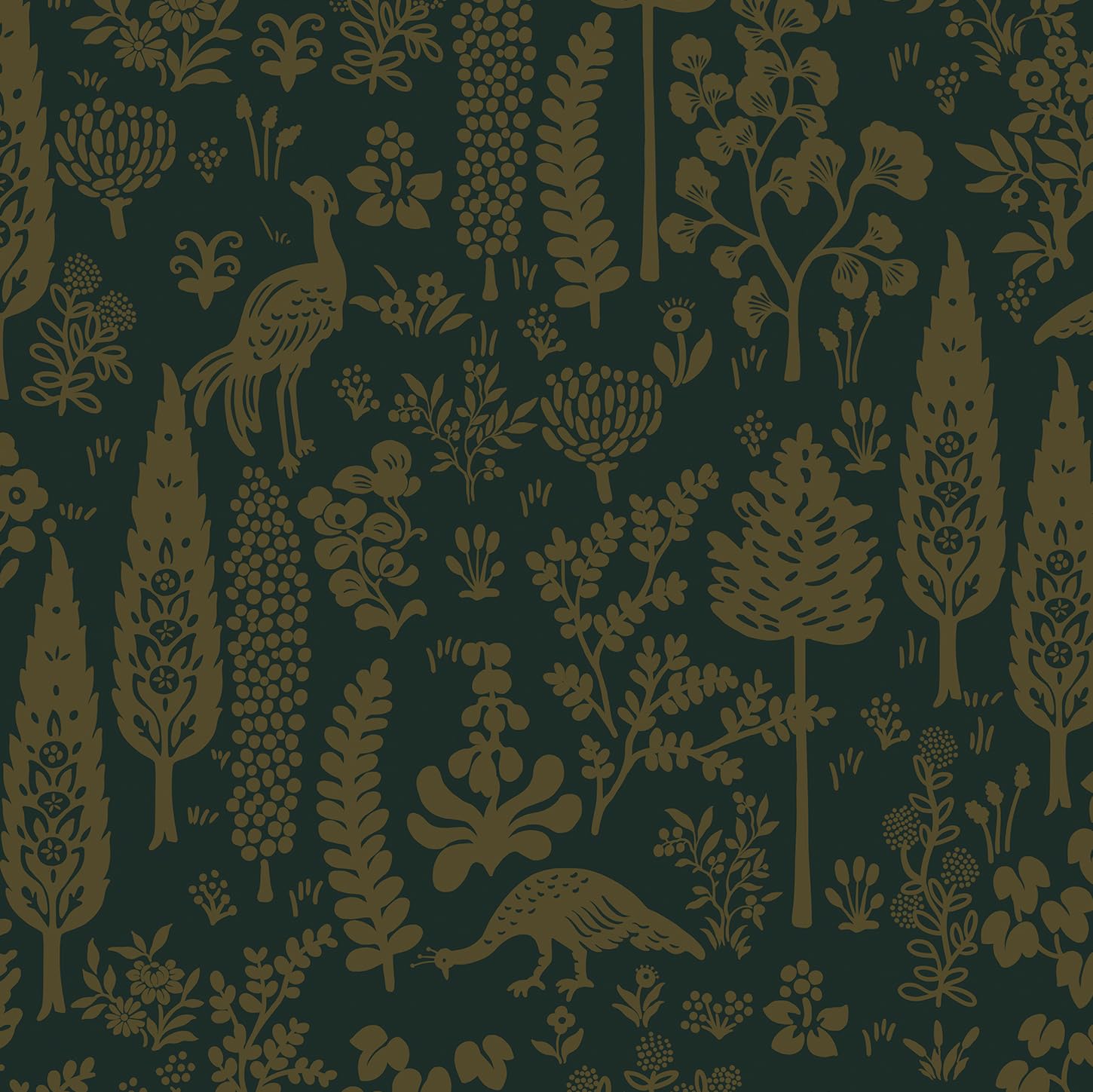 Reqfen 41CMX3M Self Adhesive Wallpaper Peacock Dark Green Trees Peel and Stick Wallpaper Vintage Plants Vinyl Film Sticky Back Plastic Roll Wallpaper for Bedroom Living Room Wall Cabinet