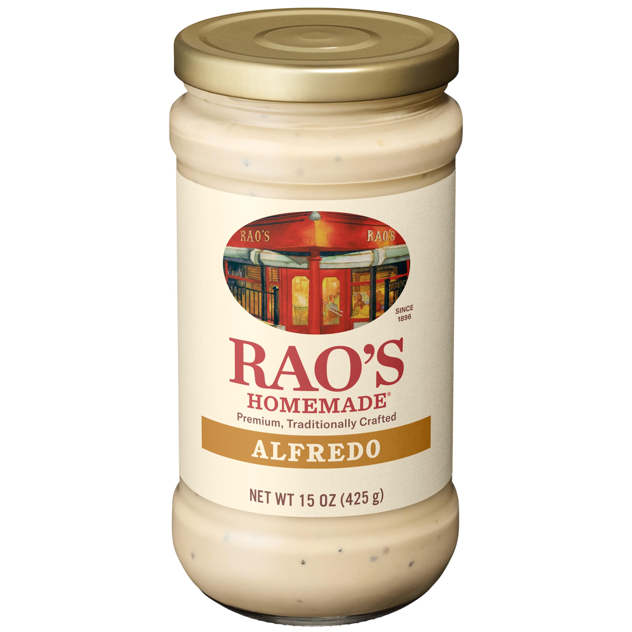 Rao's Homemade Alfredo Sauce, klassische 425 ml, cremige Pastasauce, hochwertige Mischung aus Parmesan und Romano-Käse, Sahne und Butter