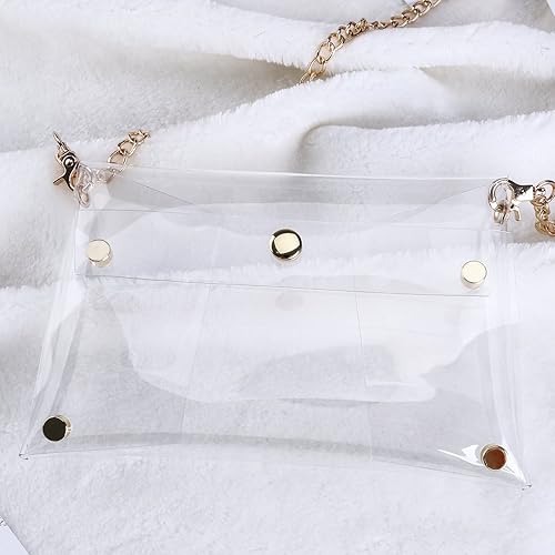 Miniatura 3 de LUOEM Bolso cruzado de PVC Bolso de mensajero de embrague Bolso de hombro Tote (transparente), Transparente, Bolso