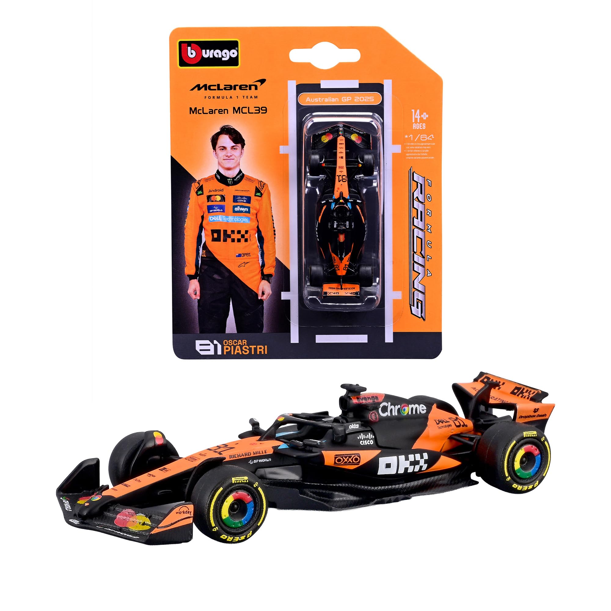 Bburago - F1 Red Bull Racing RB21 2025#1 MAX Verstappen, Coche diecast a Escala 1:64, réplica Detallada de monoplaza de Fórmula 1, Colores Oficiales, blíster de colección, Edad Recomendada 14+ años - 4