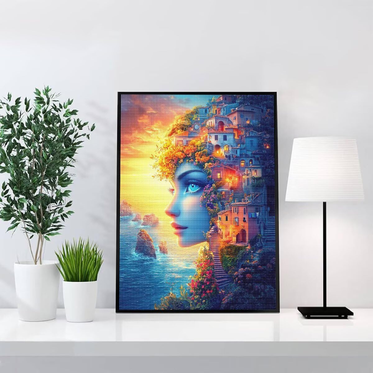 Diamond Painting Kit Completo, Diamond Painting Astratto, 5D Quadrato Pittura Diamante Kit Manualidades Adultos DIY Diamantini Crystal Art Disegni Ricamo Punto Croce Artigianale, 80x100cm Donna j0-726