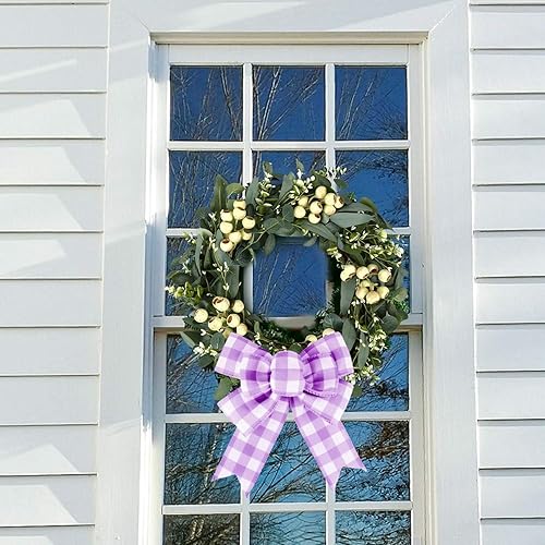 Miniatura 9 de Meseey 2 lazos de arpillera prefabricados hechos a mano con alambre negro para coronas, decoración de árboles, envoltura de regalo, decoración al