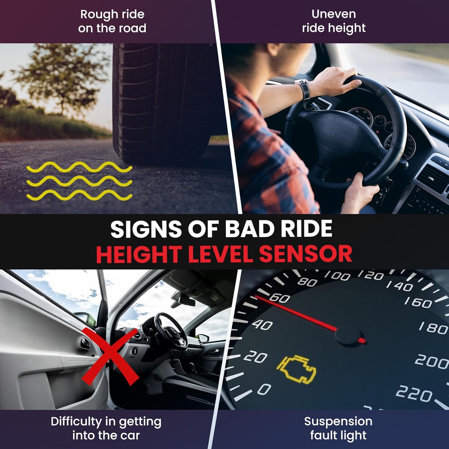 MOCA Front Left & Right Ride Height Level Sensor Fit for Audi 2008-2017 S5 3.0L, 2008-2017 A5 Quattro 2.0L, 2009-2016 A4 A4 Quattro 2.0L, 2010-2016 A5 S4 2.0L