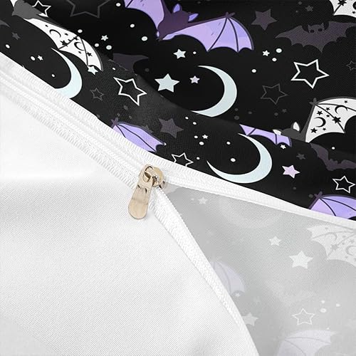 Miniatura 6 de Feelyou Juego de funda de edredón con diseño de murciélagos, tamaño King, juego de ropa de cama de Halloween para niños y niñas, estampado de