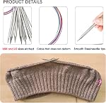 Circular Knitting Needles 16 inch (40cm) - US Size 13 (9mm) Stainless Steel Round Knitting Needles for Hats, Socks & Baby Booties