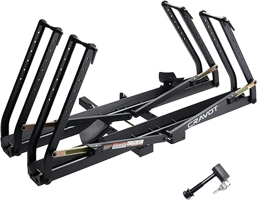 Portabicicletas para 2 bicicletas, enganche de remolque, soporte para neumáticos, portabicicletas de alta resistencia con bloqueo de 2 brazos de