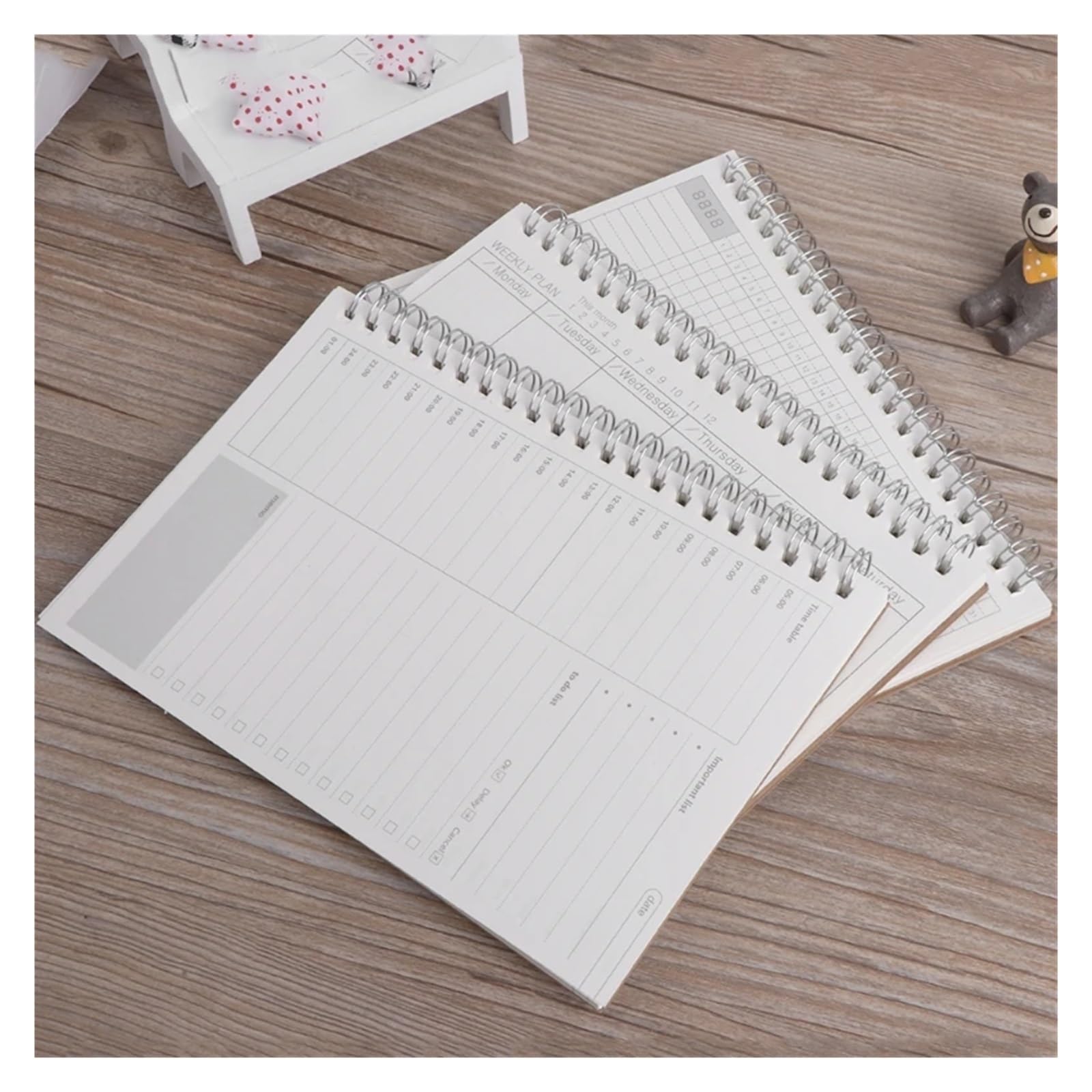Inspirierendes Notizbuch 2 stücke Planer Buch Monatlich Wöchentlich Täglichen Agenda Zeitplan Blanko Tagebuch DIY Studie Notebook Umweltfreundliche Papier Schreibwaren Schule Liefert(M)
