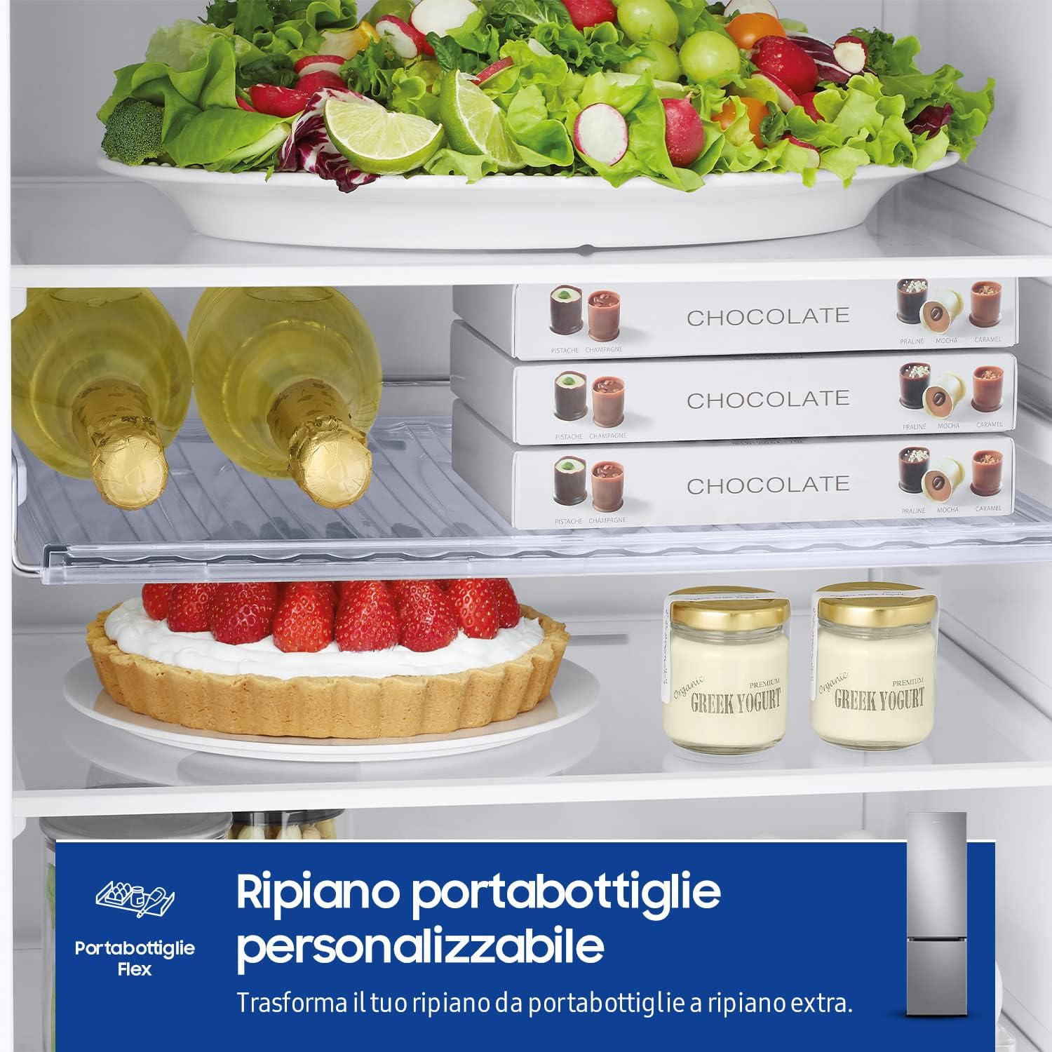 Samsung Frigorifero Combinato Ecoflex RB38T602CS9/EF, Libera installazione, No Frost, Space Max, 390L, 59.5l x 203h x 66p cm [Classe di efficienza energetica C]