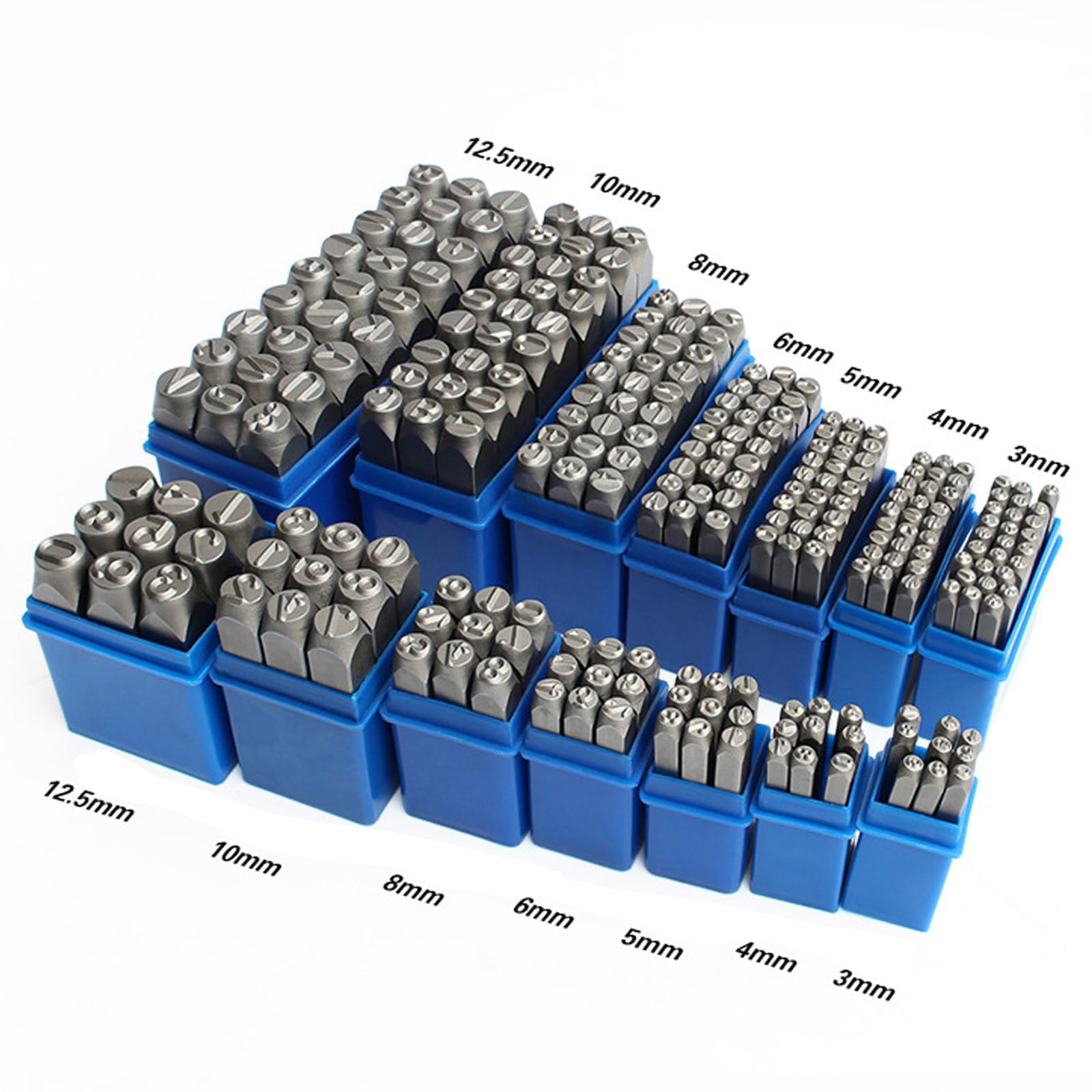 Zestaw metalowych stempli 3-8 mm stalowych metalowych narzędzi do stemplowania liter zestaw stempli do tworzenia biżuterii, projekty stemplowania ręcznego