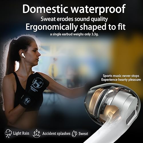 Miniatura 3 de Xyxxmfxl Auriculares inalámbricos Bluetooth 5.3 Auriculares estéreo de alta fidelidad con micrófono Cancelación de ruido 50 horas de reproducción