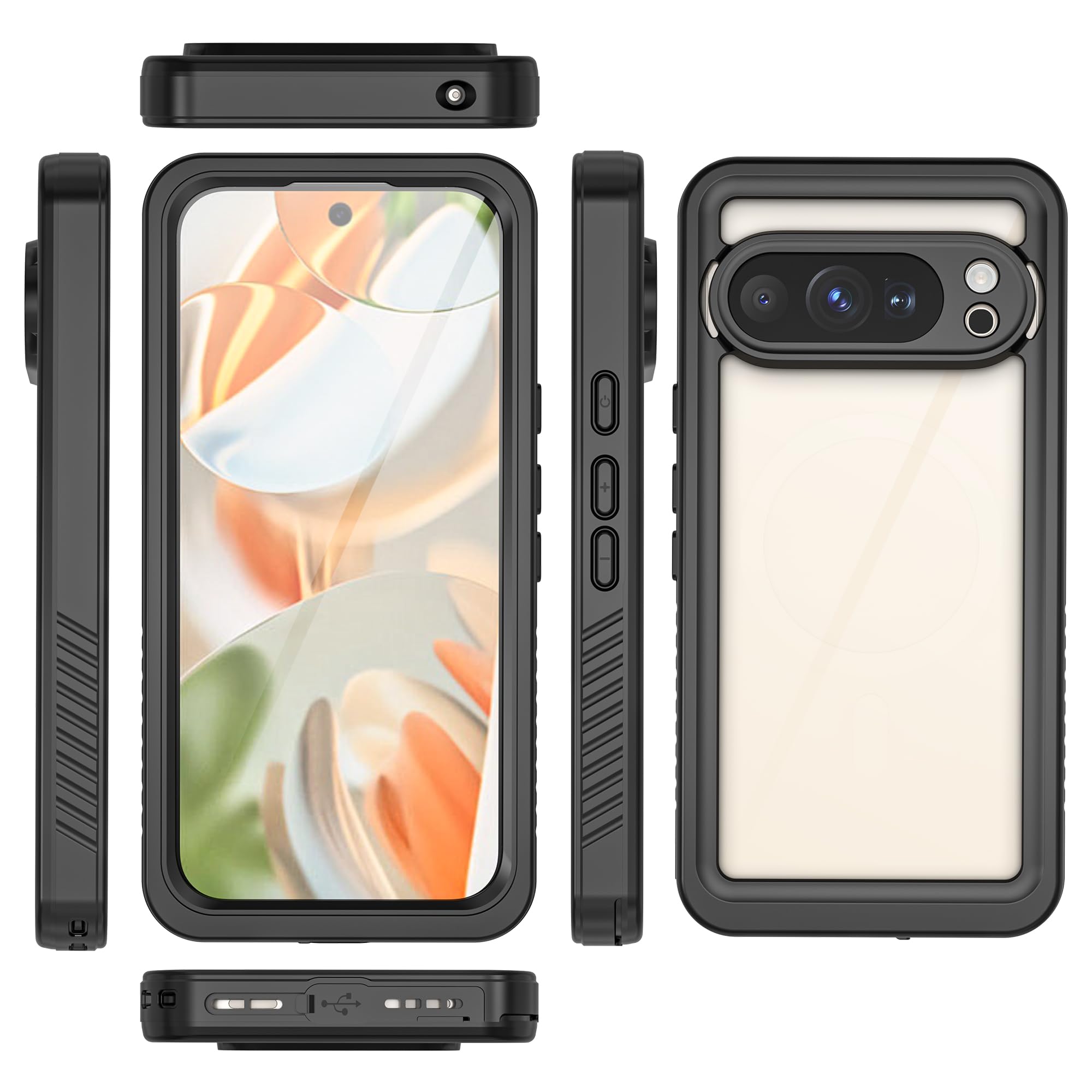 Hoes voor Google Pixel 10 Pro, waterdicht, met geïntegreerde camera- en
