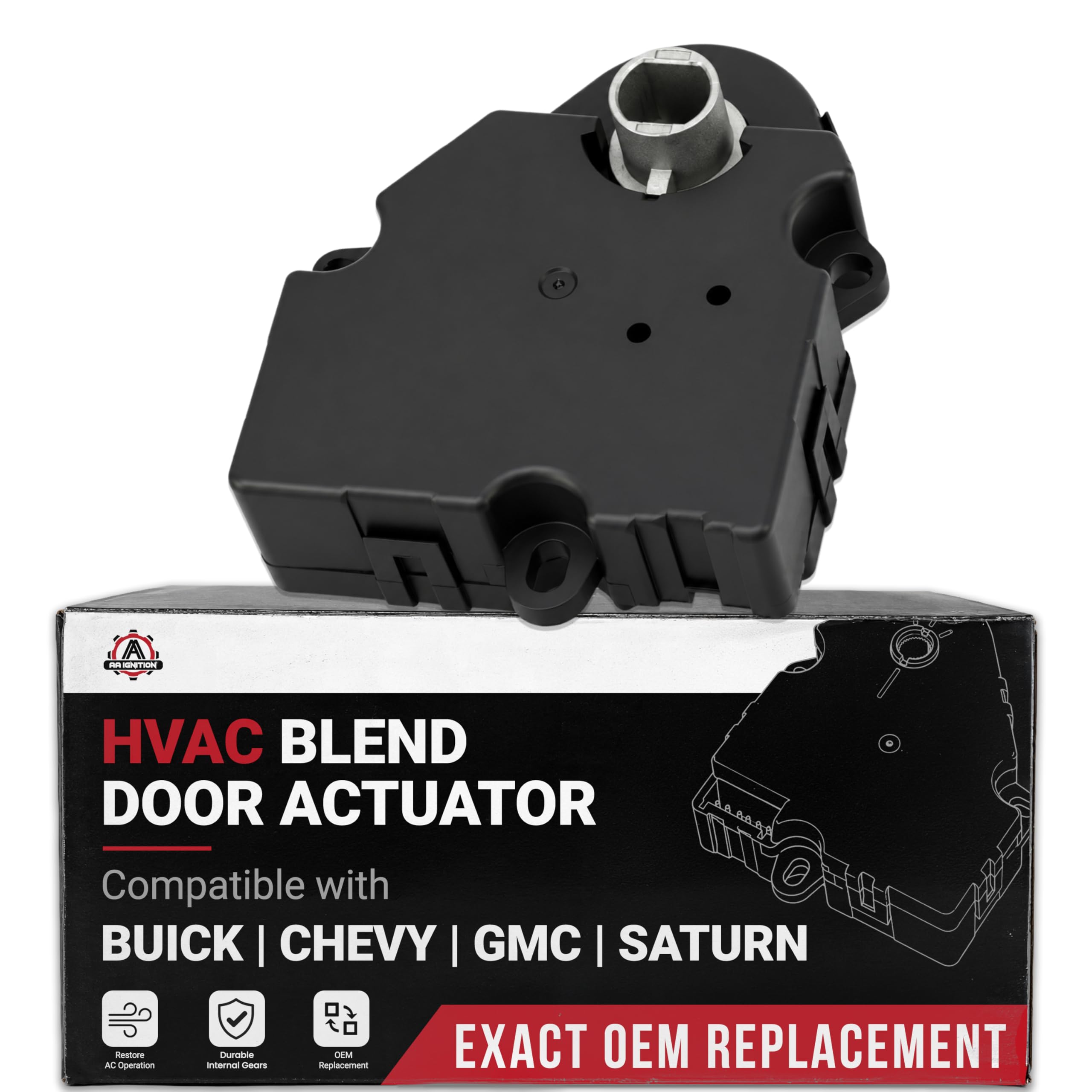 HVAC Air Blend Door Actuator - Replaces 15-73989, 604-140, 20826182, 1573989 - Compatible with Chevy Traverse 09-12, GMC Acadia 07-12, Buick Enclave 2008-2012 - AC Heater Blend Mode Actuator