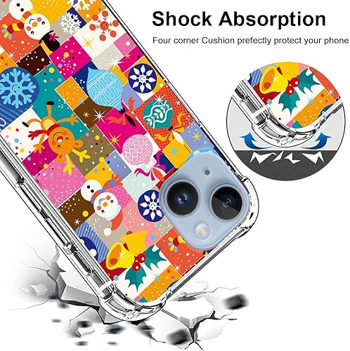 Miniatura 3 de Funda compatible con iPhone 14, transparente con diseño de camión de Navidad antiguo para niñas y mujeres, funda protectora delgada de TPU suave,
