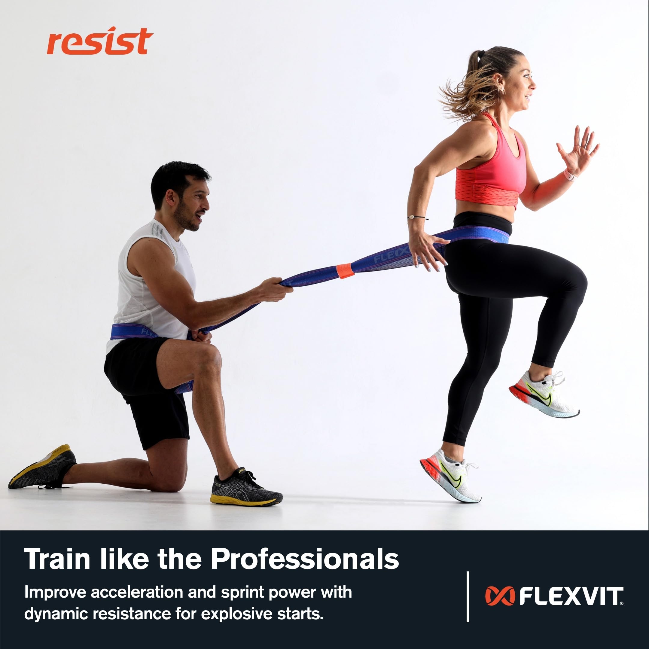 FLEXVIT Resist Band - Fitnessband voor effectieve totale lichaamstraining, 4 sterktes
